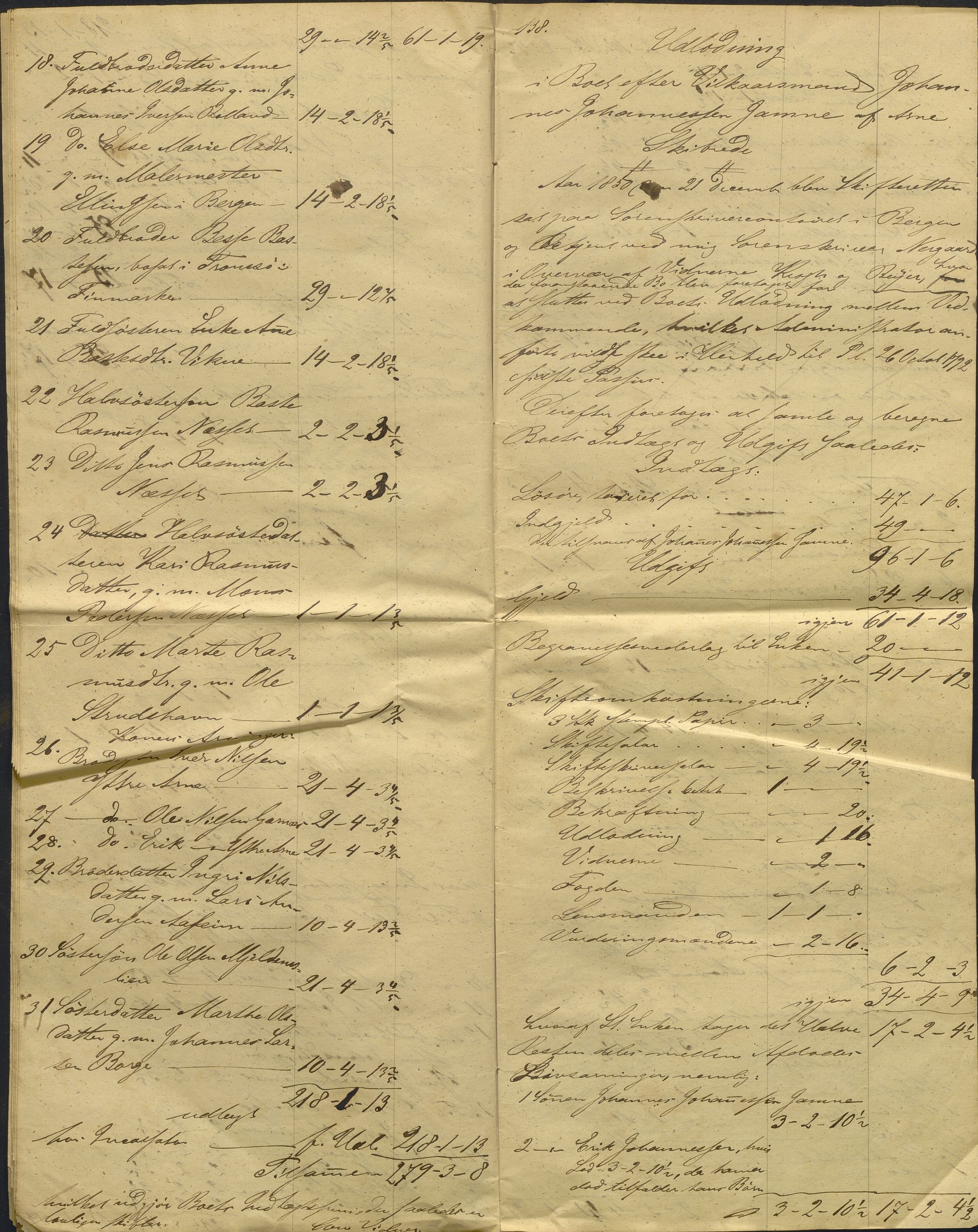 Nordhordland sorenskrivar, AV/SAB-A-2901/1/H/Hd/Hdb/L0001: Konsept til utlodningar, 1850-1852, p. 265