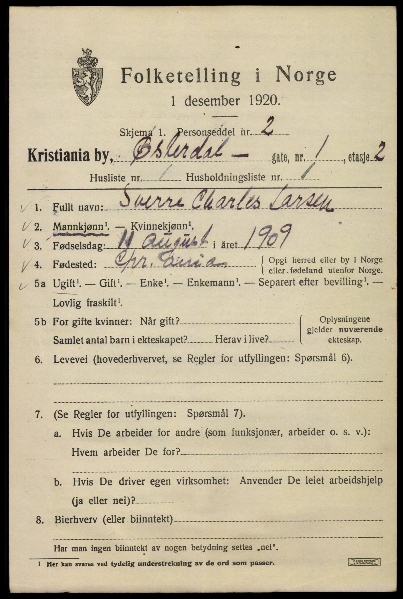 SAO, 1920 census for Kristiania, 1920, p. 655657