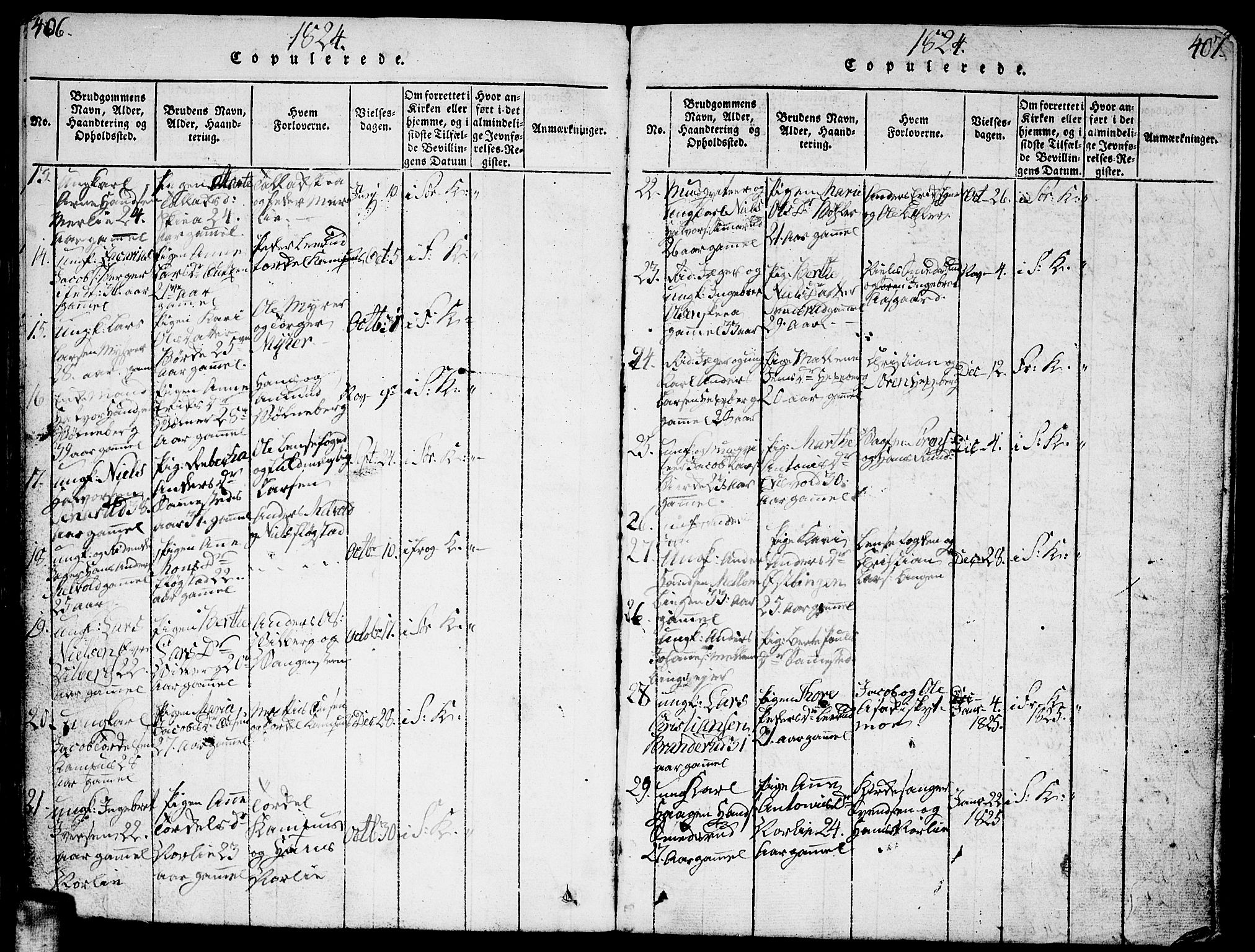 Sørum prestekontor Kirkebøker, SAO/A-10303/G/Ga/L0001: Parish register (copy) no. I 1, 1814-1829, p. 406-407