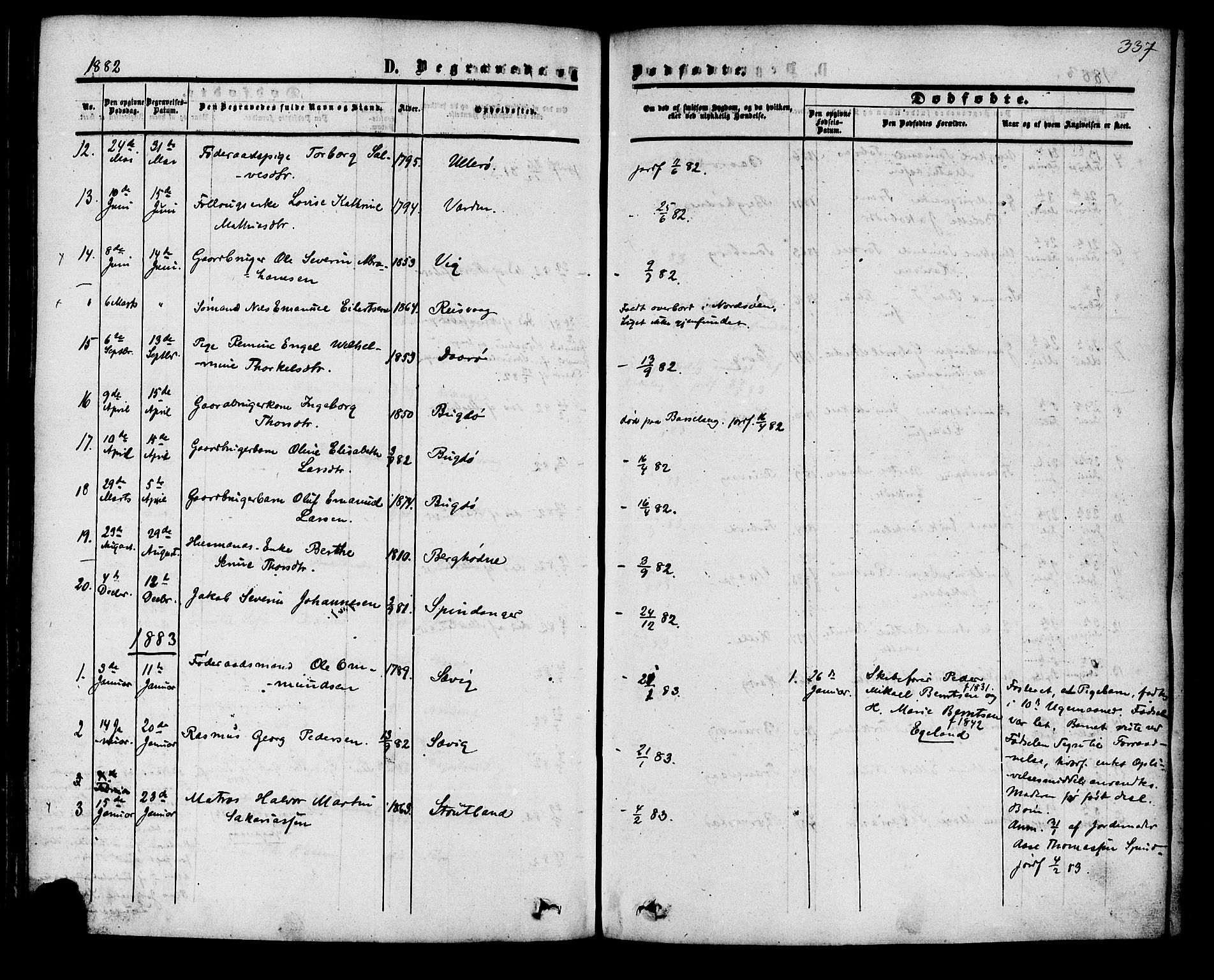 Herad sokneprestkontor, SAK/1111-0018/F/Fa/Fab/L0004: Parish register (official) no. A 4, 1853-1885, p. 337