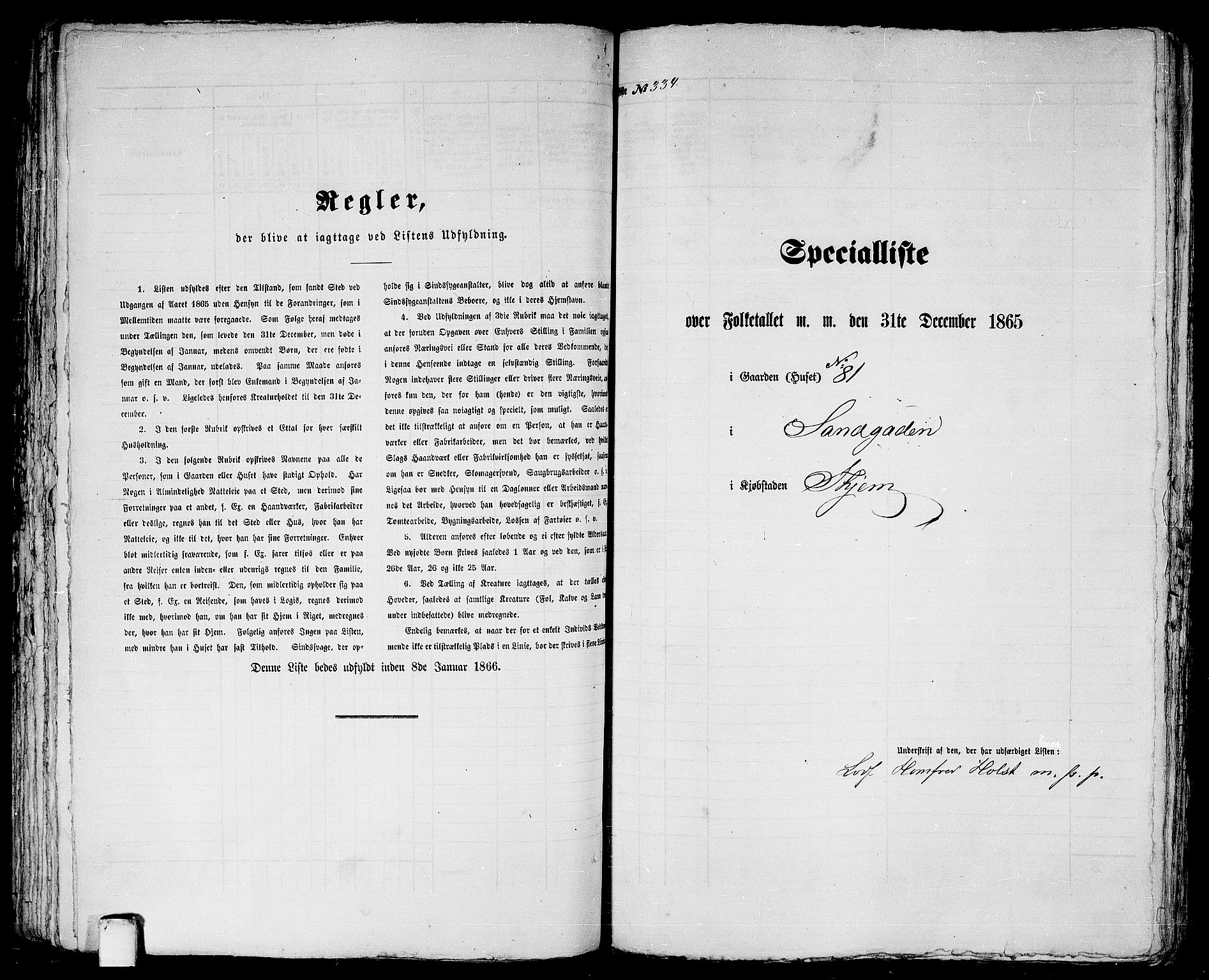 RA, 1865 census for Trondheim, 1865, p. 707