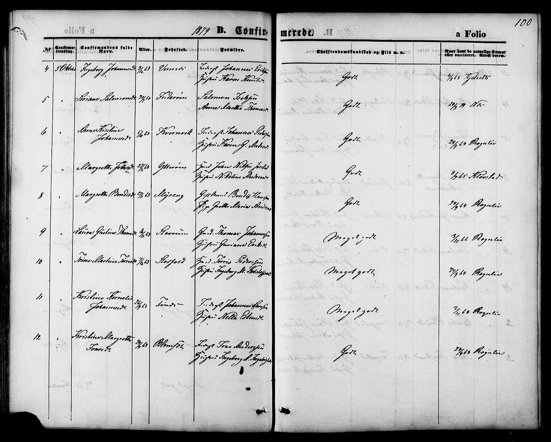 Ministerialprotokoller, klokkerbøker og fødselsregistre - Nord-Trøndelag, SAT/A-1458/744/L0419: Parish register (official) no. 744A03, 1867-1881, p. 100
