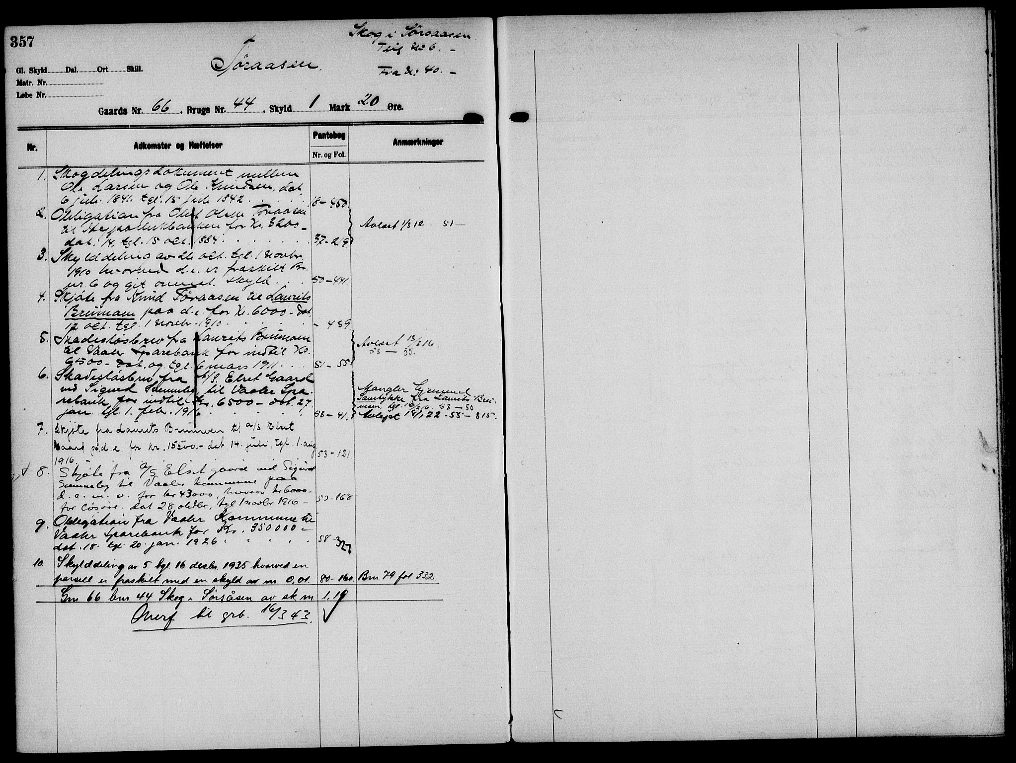 Solør tingrett, AV/SAH-TING-008/H/Ha/Hak/L0005: Mortgage register no. V, 1900-1935, p. 357