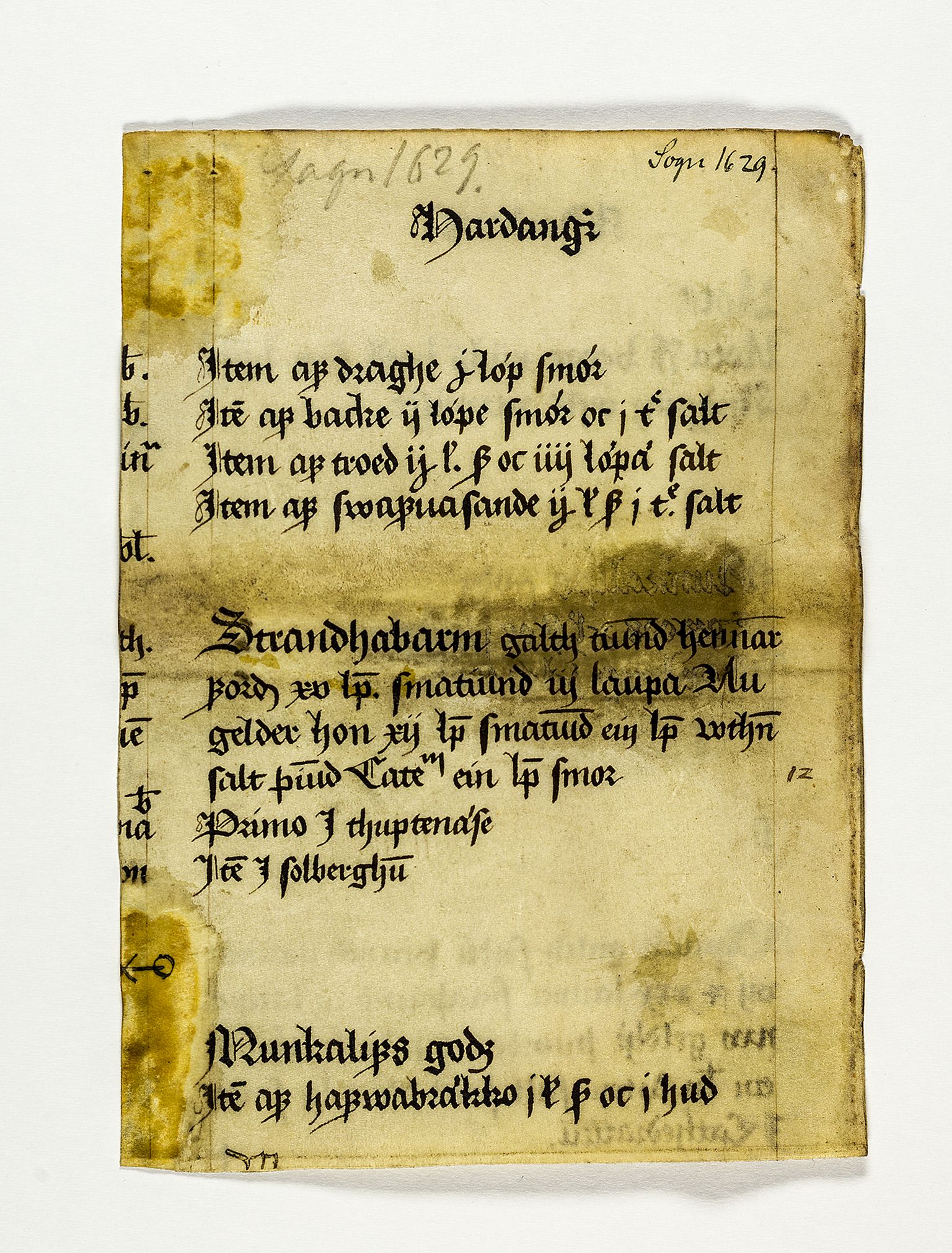 Riksarkivets diplomsamling, AV/RA-EA-5965/F26/L0006: Norrøne membranfragmenter bestand 67-87, 1100-1536, p. 56