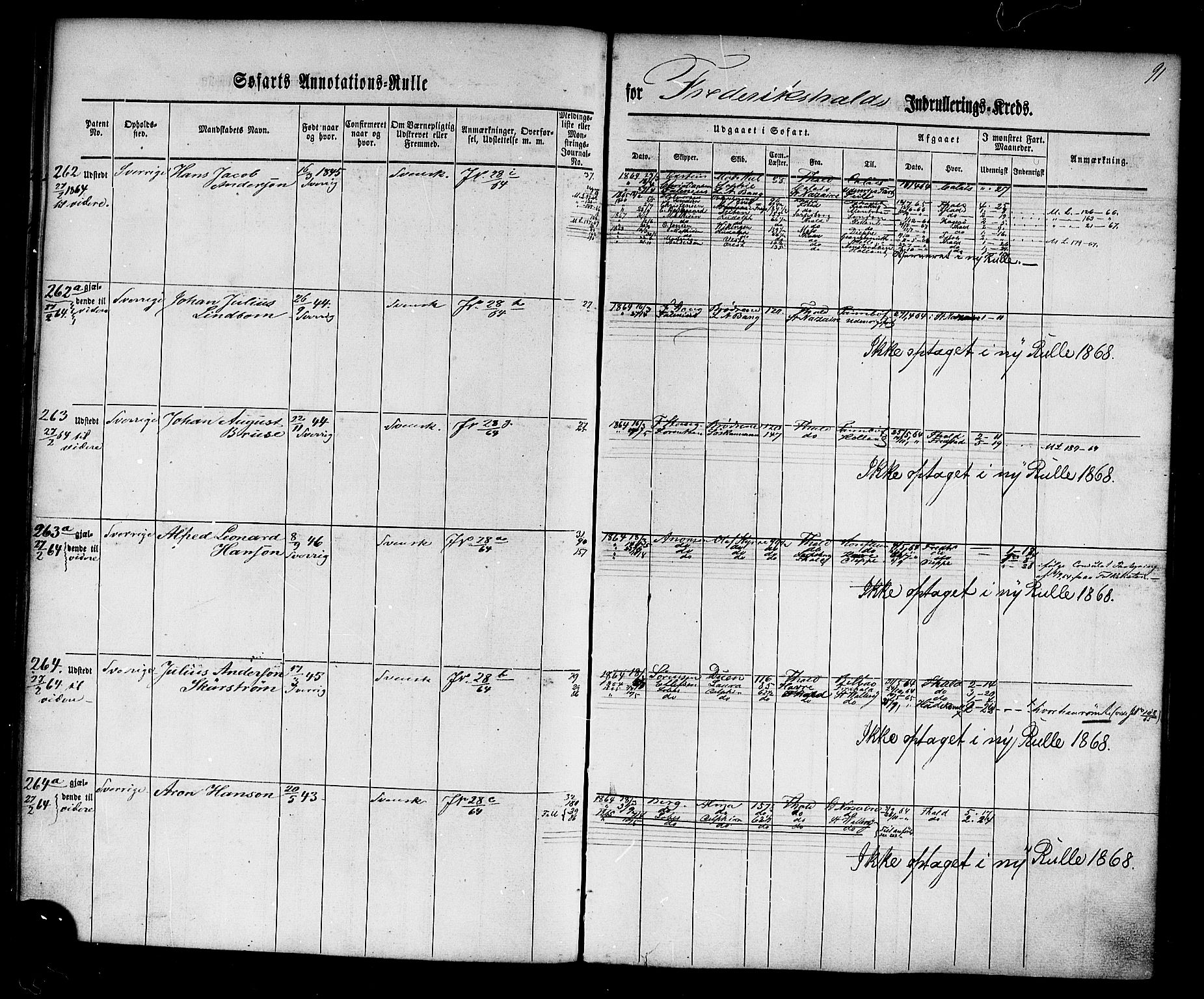 Halden mønstringskontor, AV/SAO-A-10569a/F/Fc/Fca/L0001: Annotasjonsrulle, 1860-1868, p. 93