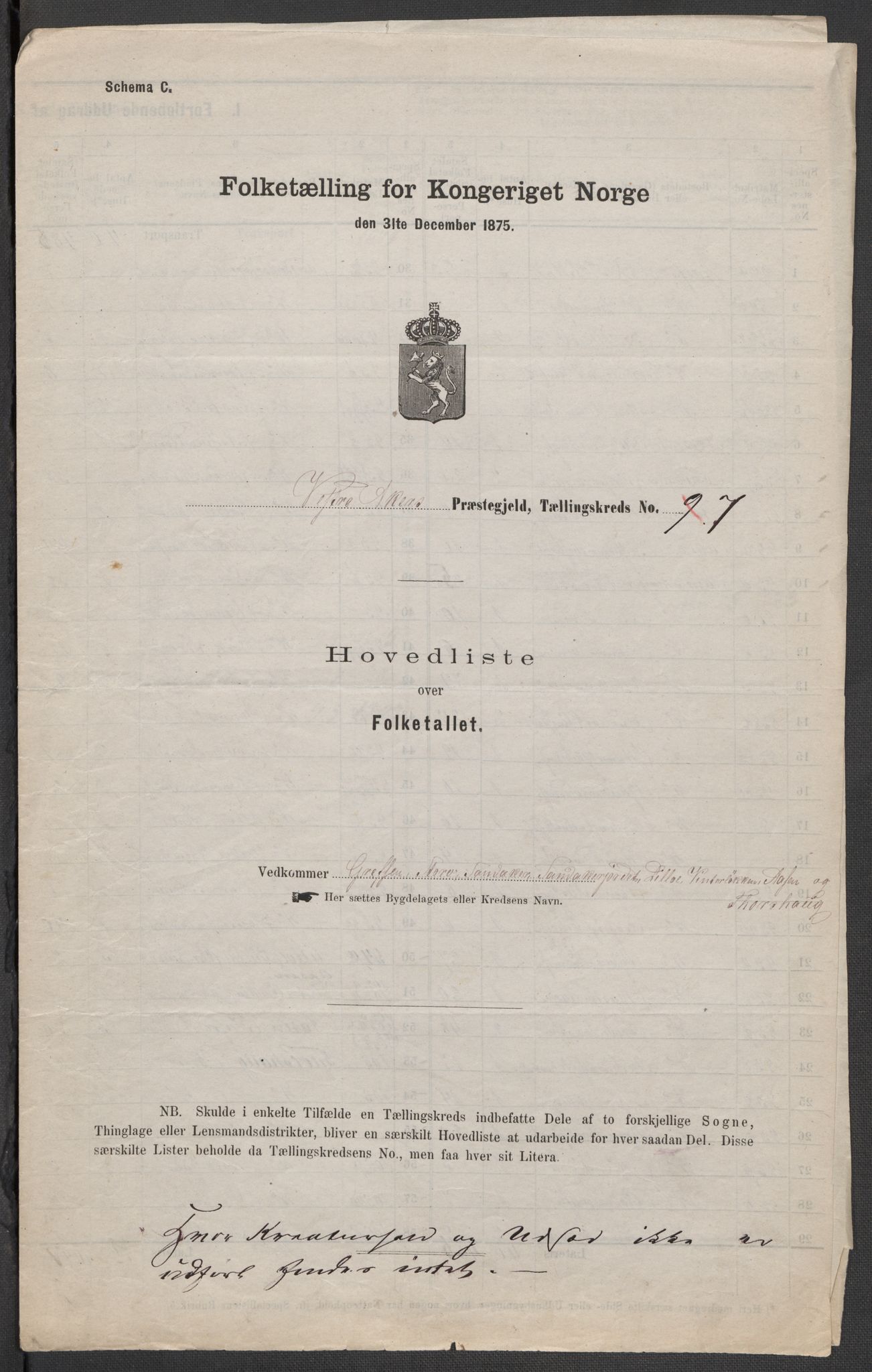 RA, 1875 census for 0218aP Vestre Aker, 1875, p. 61