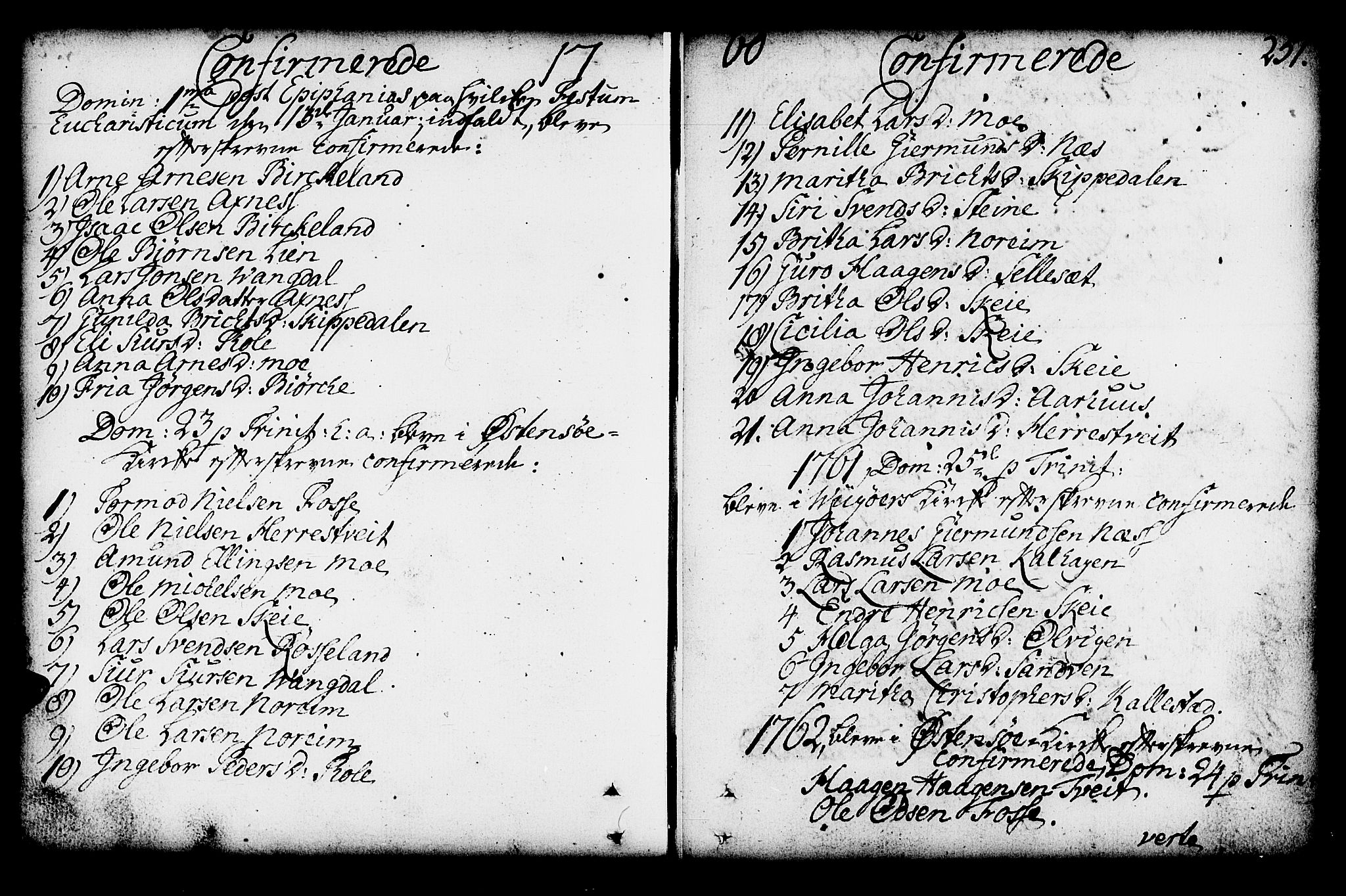 Kvam sokneprestembete, SAB/A-76201/H/Haa: Parish register (official) no. A 3, 1743-1795, p. 251