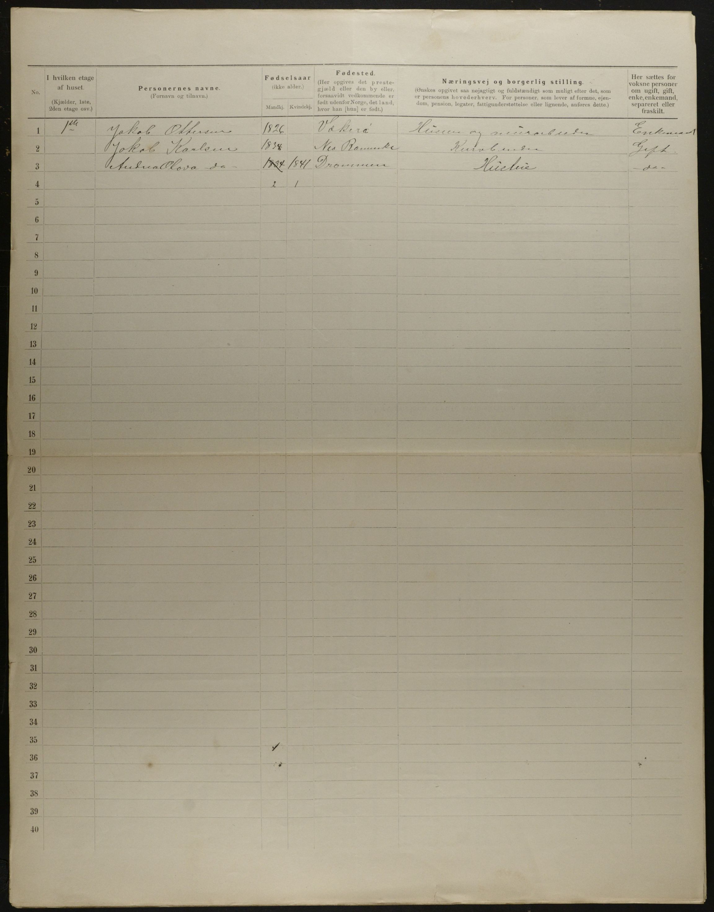 OBA, Municipal Census 1901 for Kristiania, 1901, p. 12719