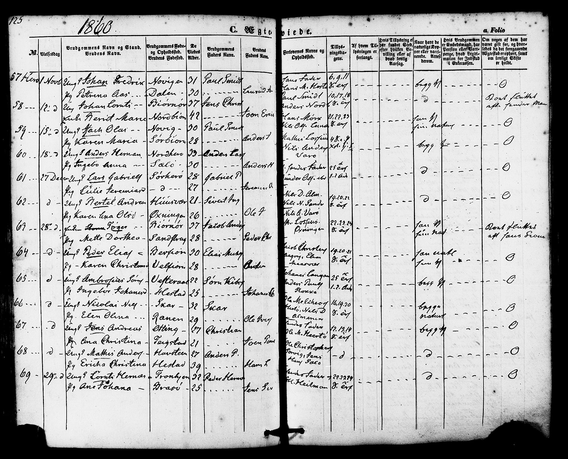 Ministerialprotokoller, klokkerbøker og fødselsregistre - Nordland, AV/SAT-A-1459/830/L0448: Parish register (official) no. 830A12, 1855-1878, p. 125