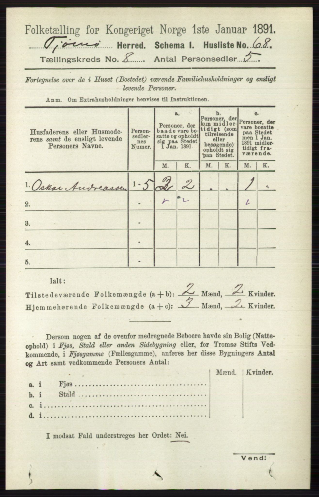 RA, 1891 census for 0723 Tjøme, 1891, p. 2788