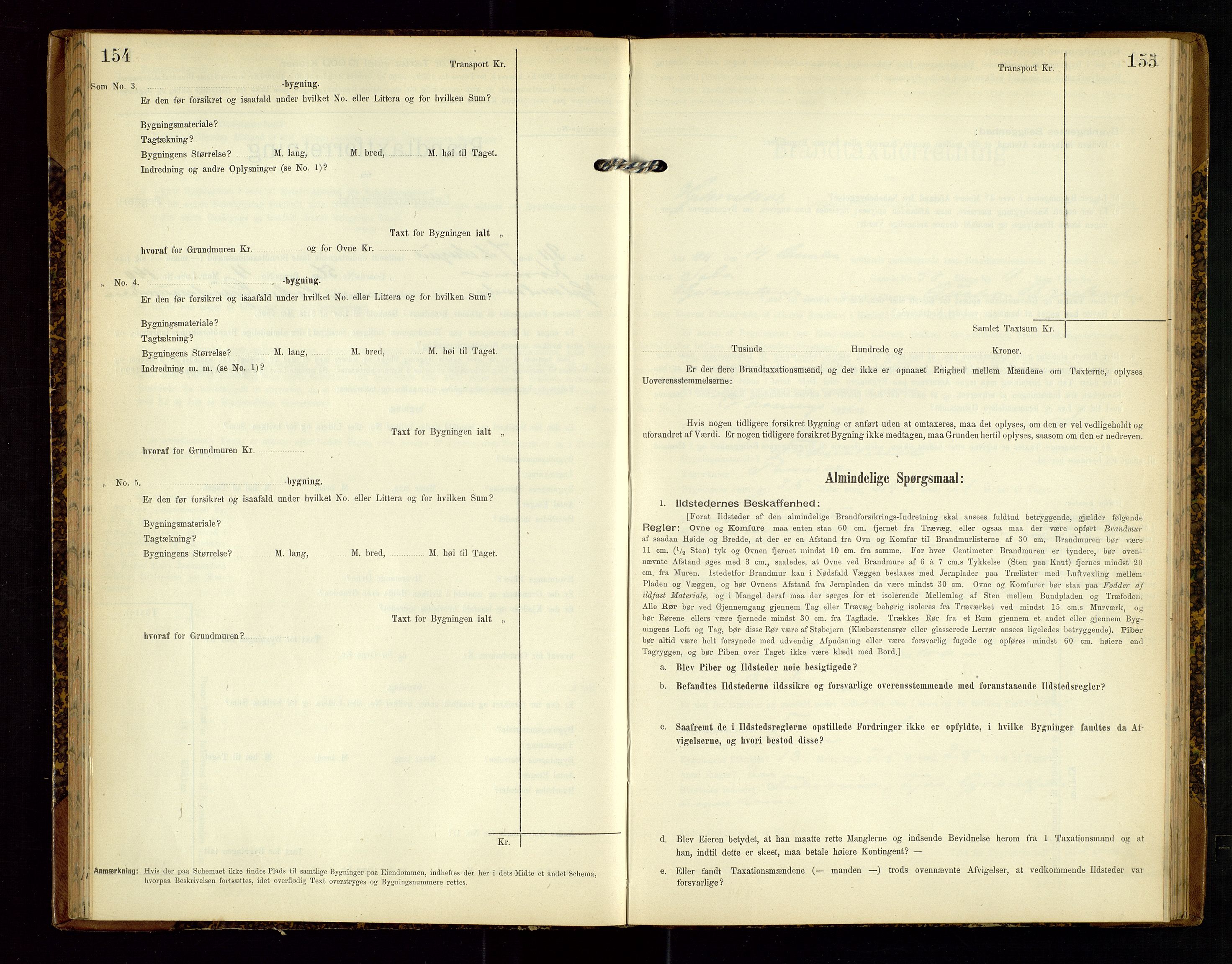 Hjelmeland lensmannskontor, AV/SAST-A-100439/Gob/L0002: "Brandtaxationsprotokol", 1904-1920, p. 154-155