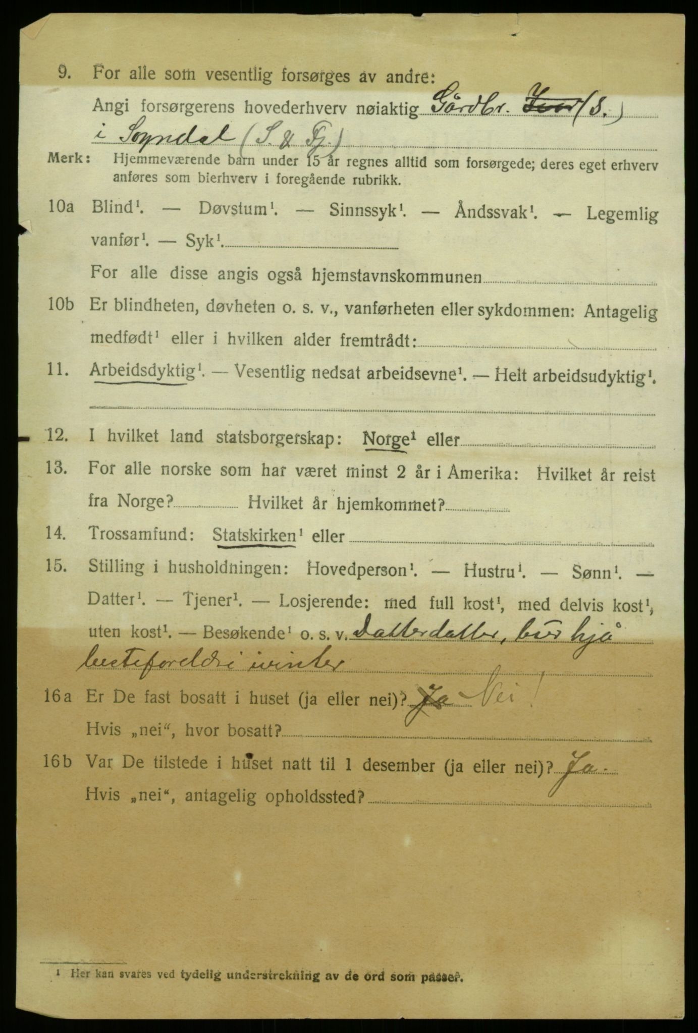 SAB, 1920 census for Sogndal, 1920, p. 8118