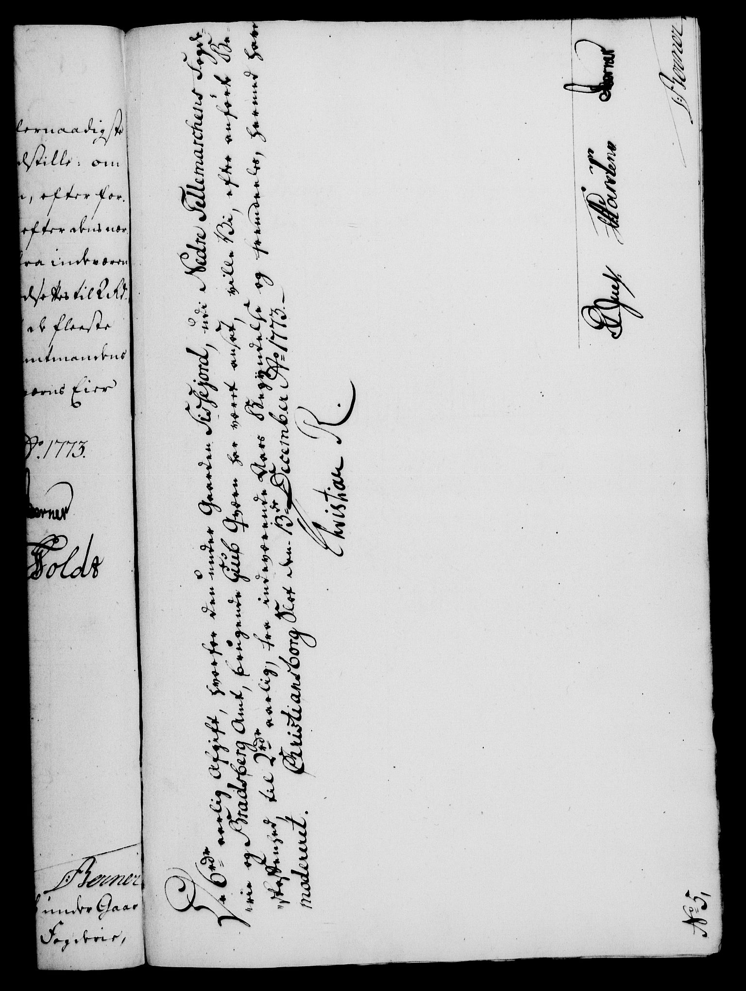Rentekammeret, Kammerkanselliet, RA/EA-3111/G/Gf/Gfa/L0055: Norsk relasjons- og resolusjonsprotokoll (merket RK 52.55), 1773, p. 276