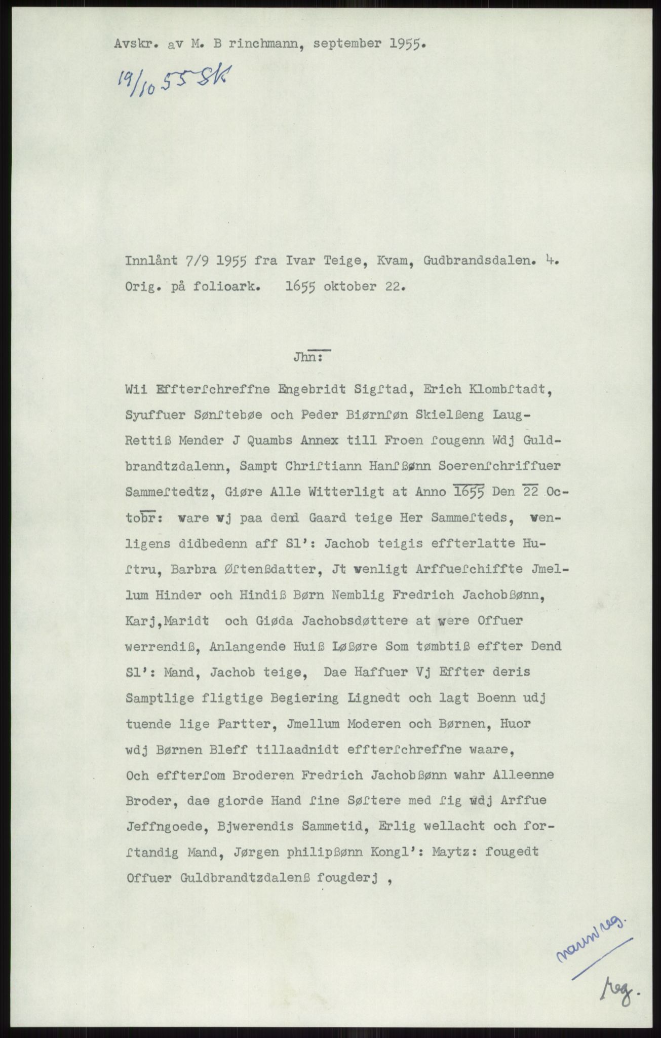 Samlinger til kildeutgivelse, Diplomavskriftsamlingen, AV/RA-EA-4053/H/Ha, p. 208