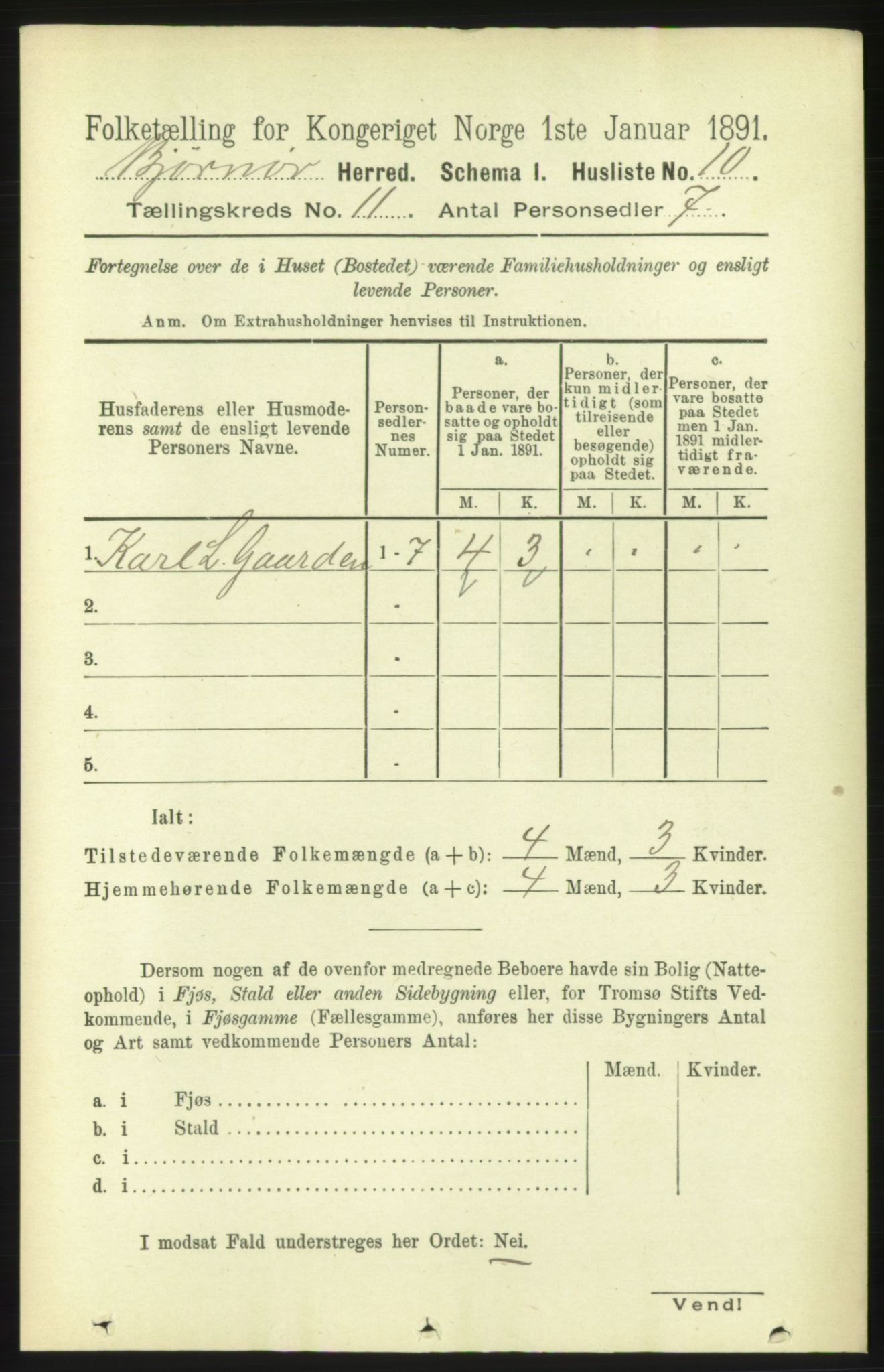 RA, 1891 census for 1632 Bjørnør, 1891, p. 4613