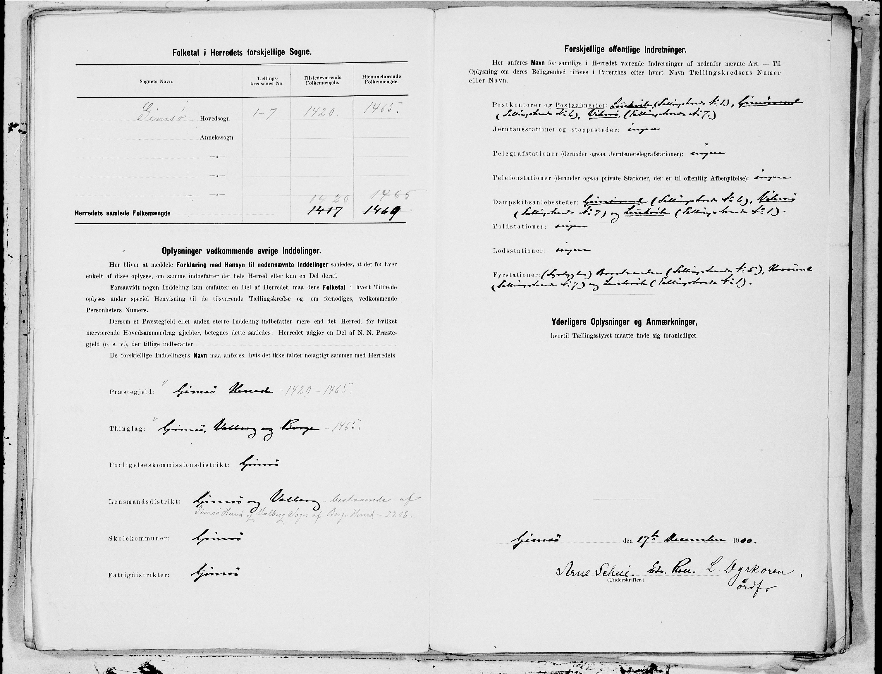 SAT, 1900 census for Gimsøy, 1900, p. 17