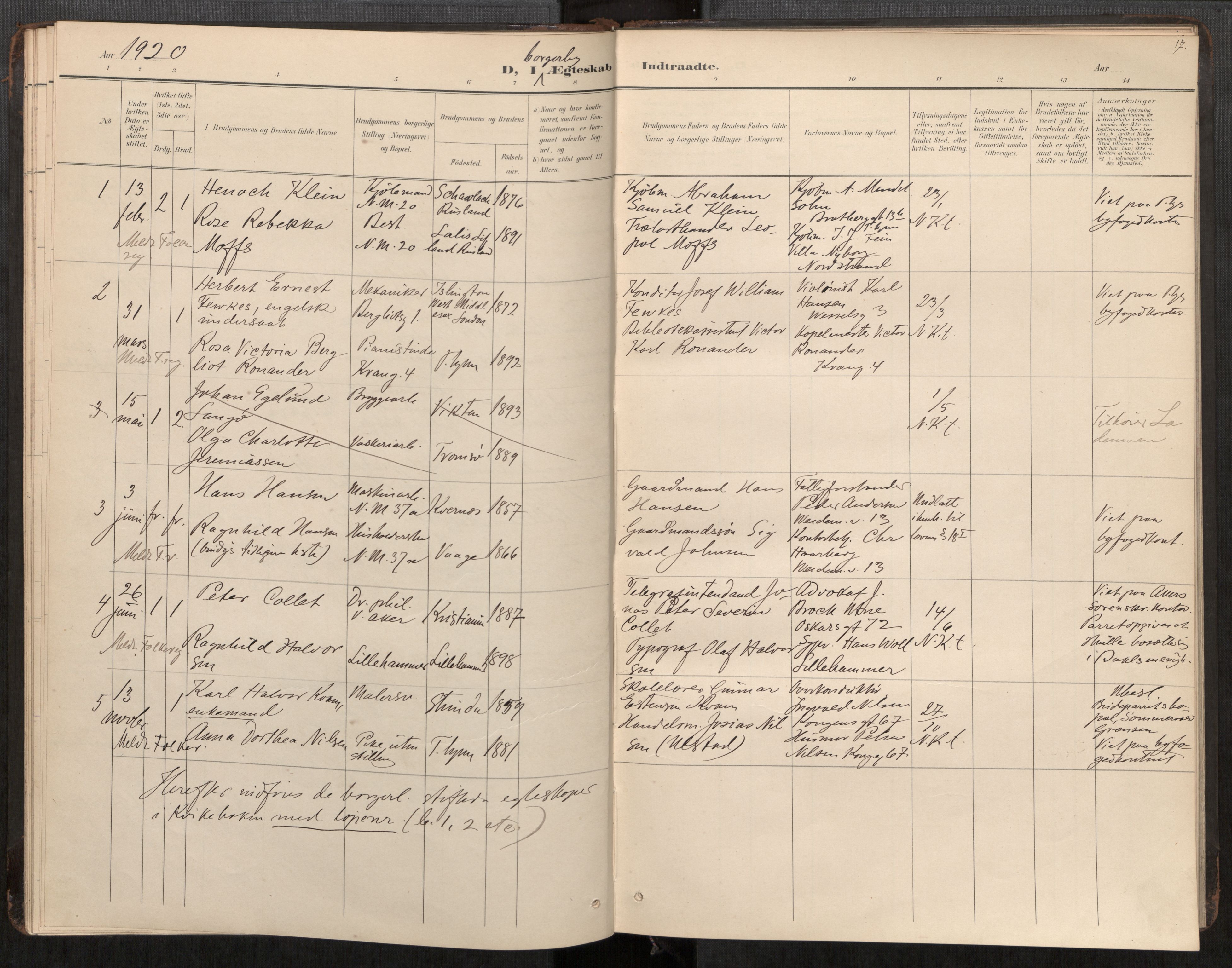 Bakklandet sokneprestkontor, SAT/A-1127: Parish register (official) no. 604A31, 1899-1920, p. 17