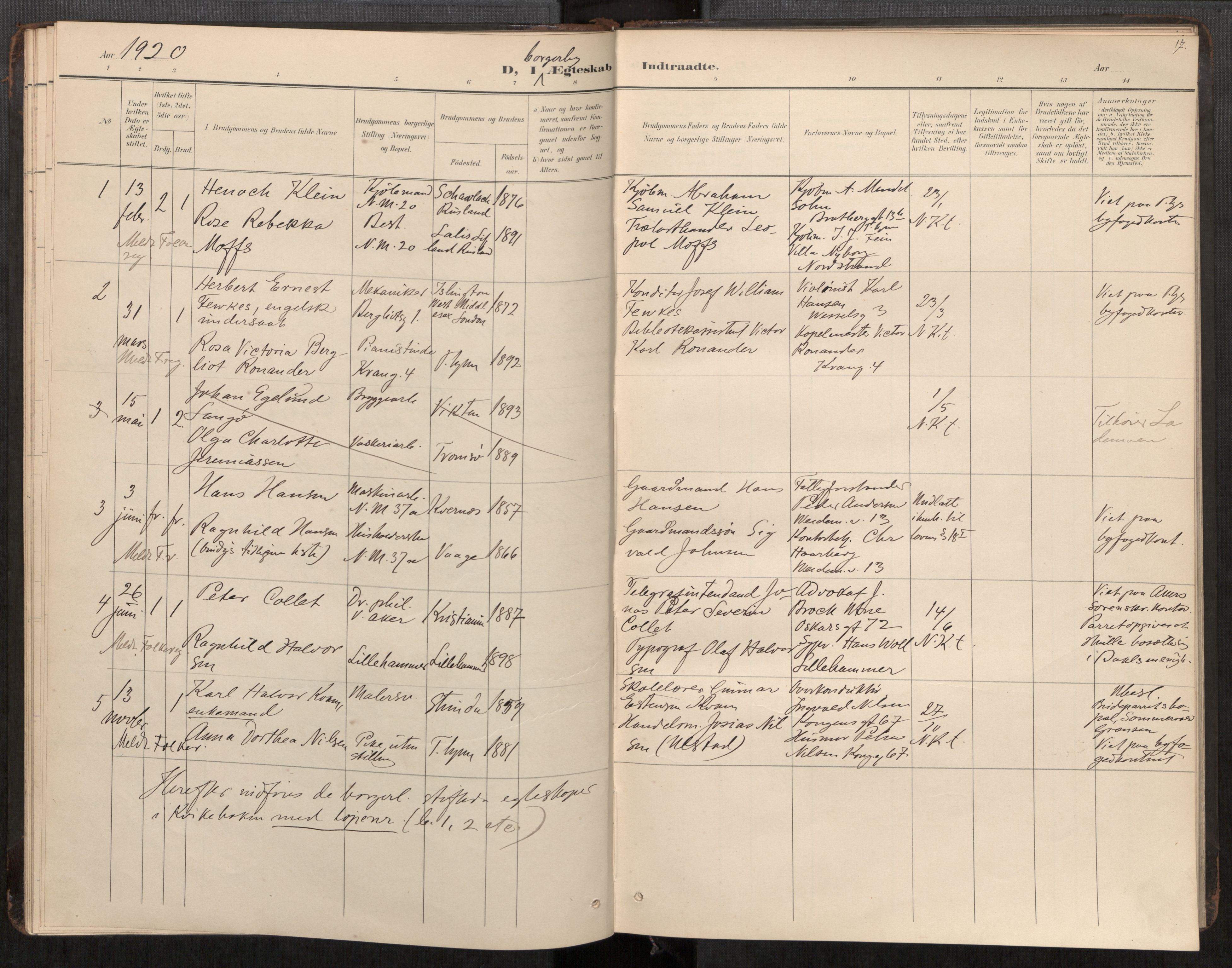 Bakklandet sokneprestkontor, AV/SAT-A-1127: Parish register (official) no. 604A31, 1899-1920, p. 17