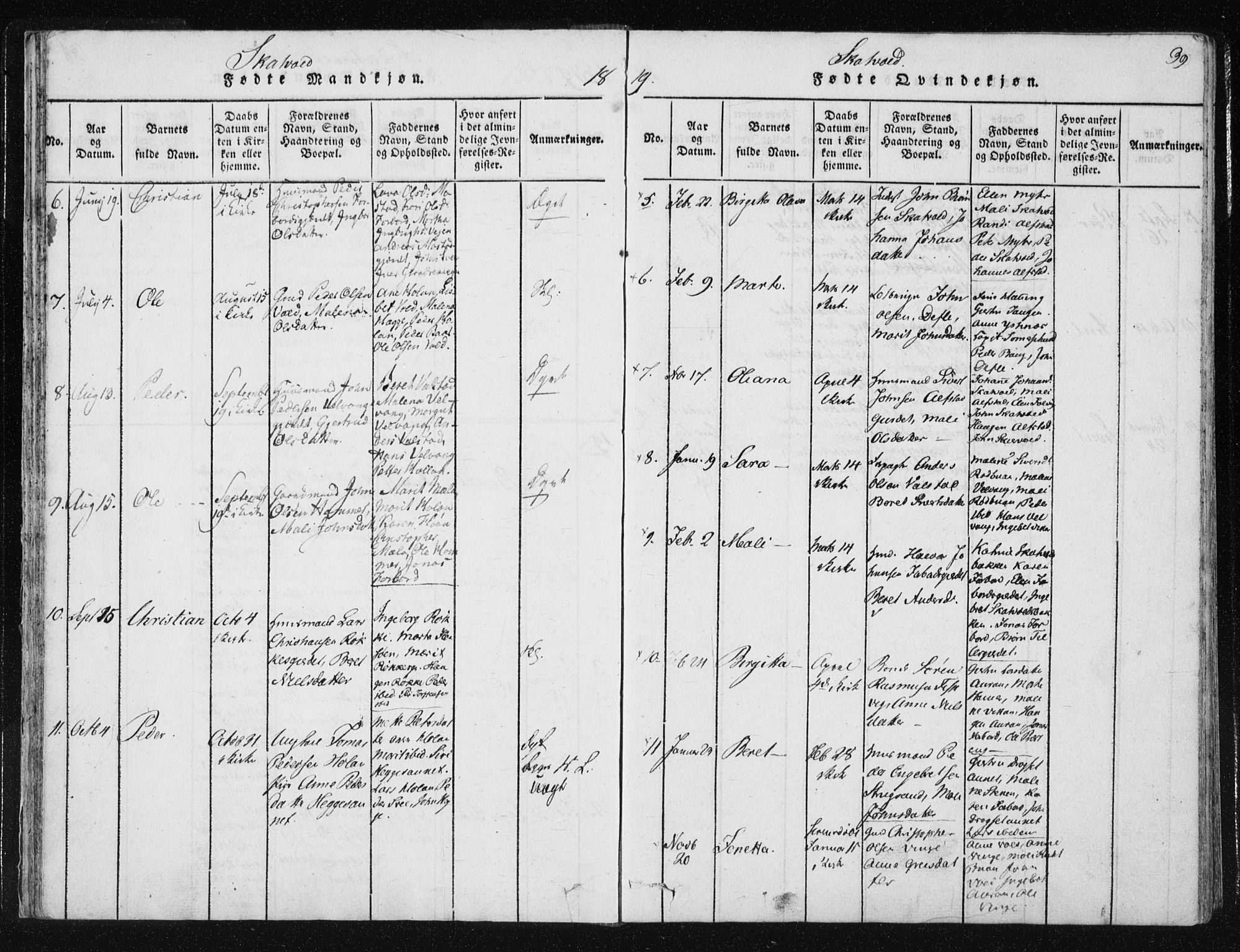 Ministerialprotokoller, klokkerbøker og fødselsregistre - Nord-Trøndelag, SAT/A-1458/709/L0061: Parish register (official) no. 709A08 /2, 1815-1819, p. 39