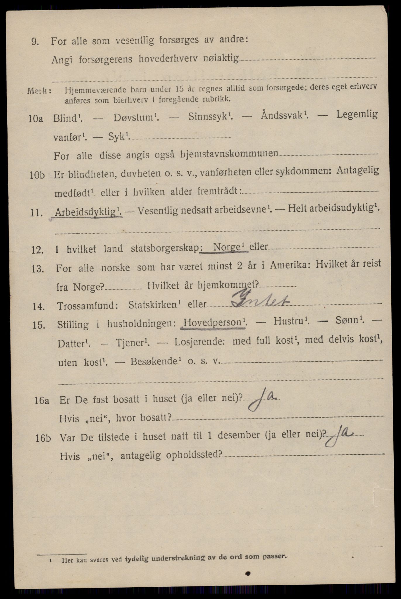 SAST, 1920 census for Håland, 1920, p. 7022