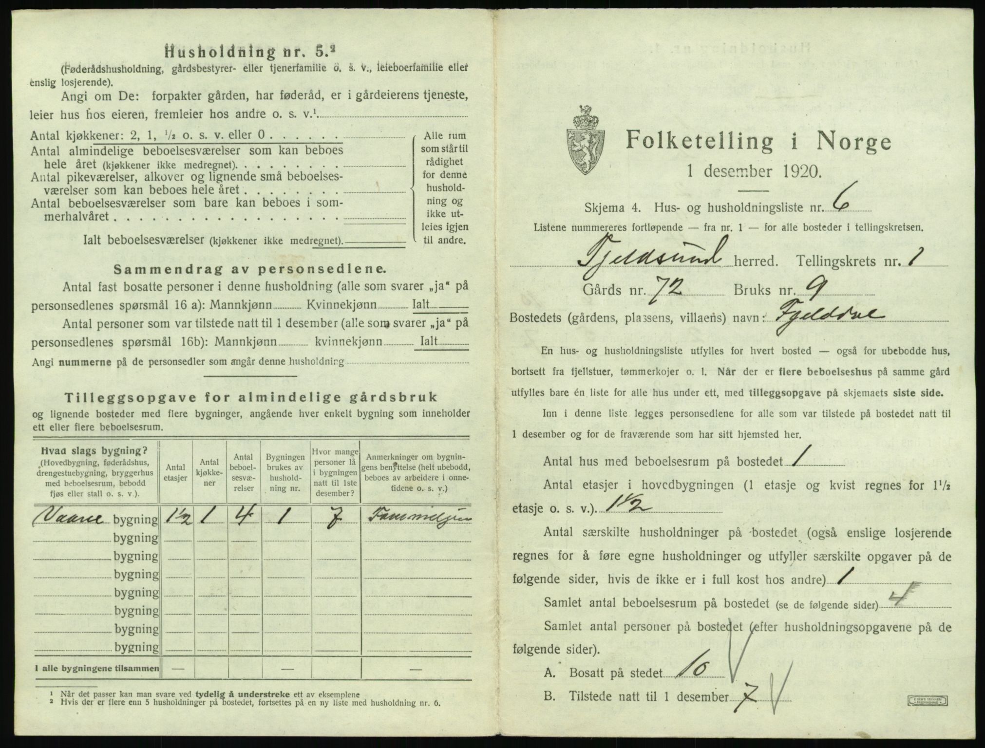 SAT, 1920 census for Tjeldsund, 1920, p. 40