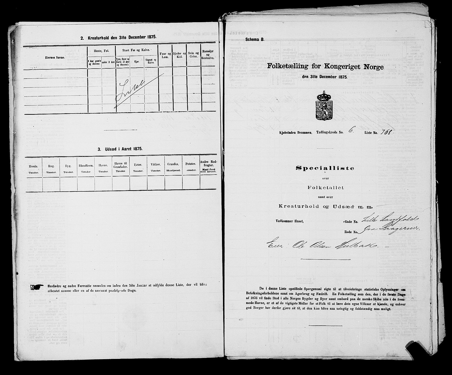 SAKO, 1875 census for 0602 Drammen, 1875, p. 604