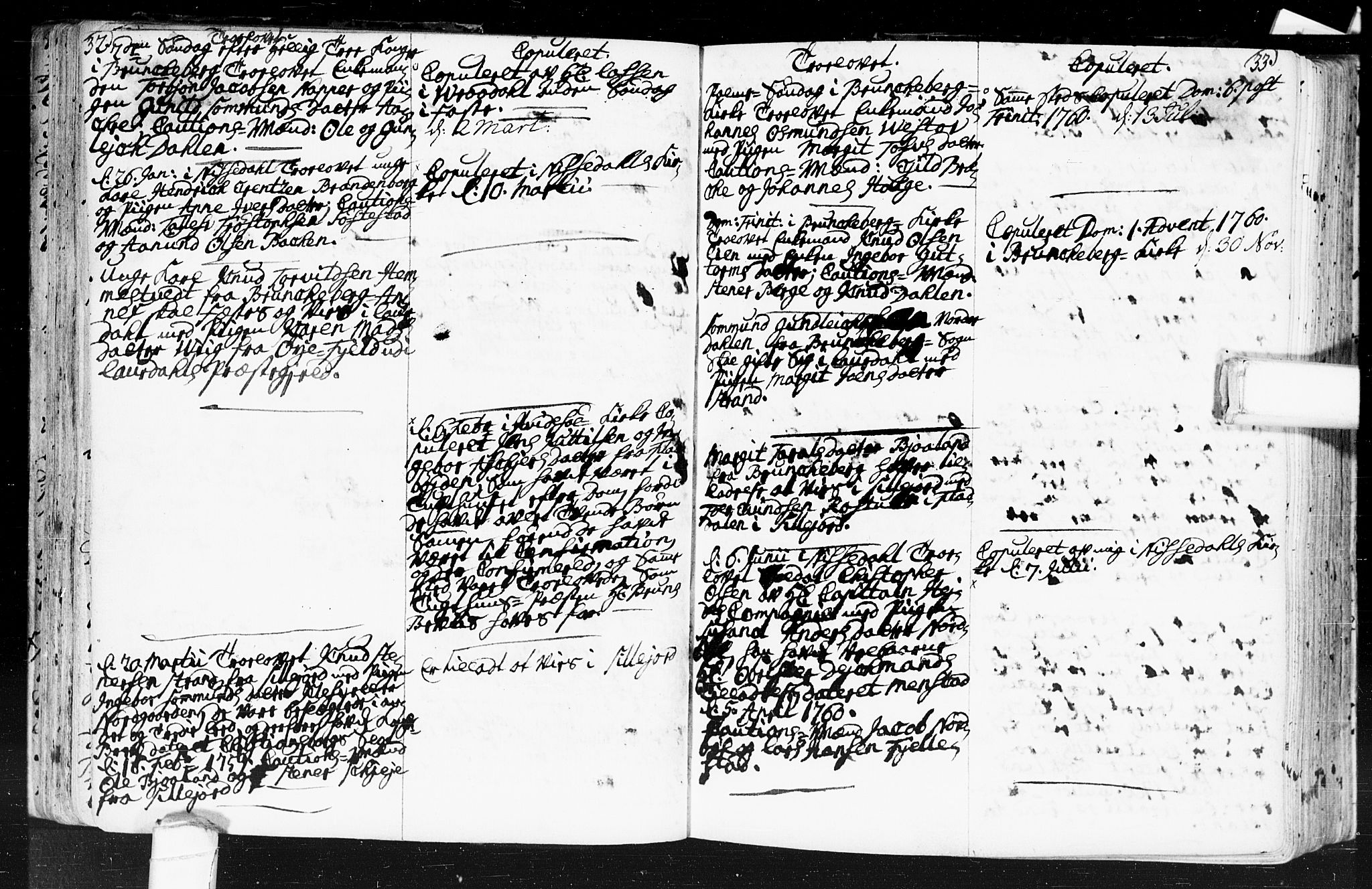Kviteseid kirkebøker, SAKO/A-276/F/Fa/L0001: Parish register (official) no. I 1, 1754-1773, p. 32-33