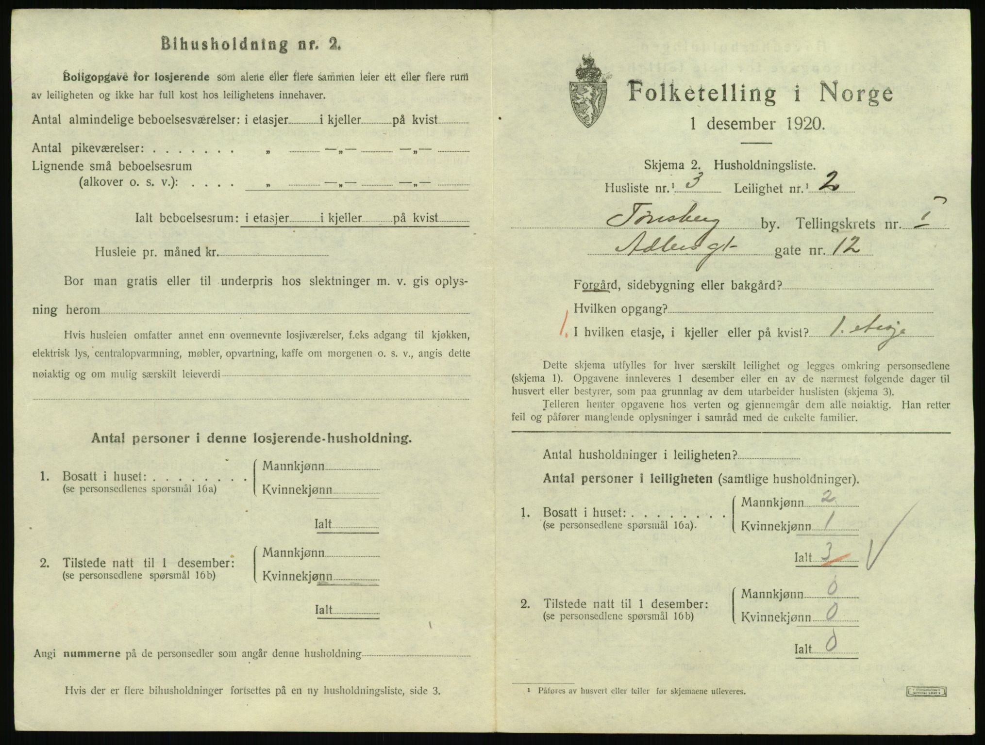 SAKO, 1920 census for Tønsberg, 1920, p. 2525