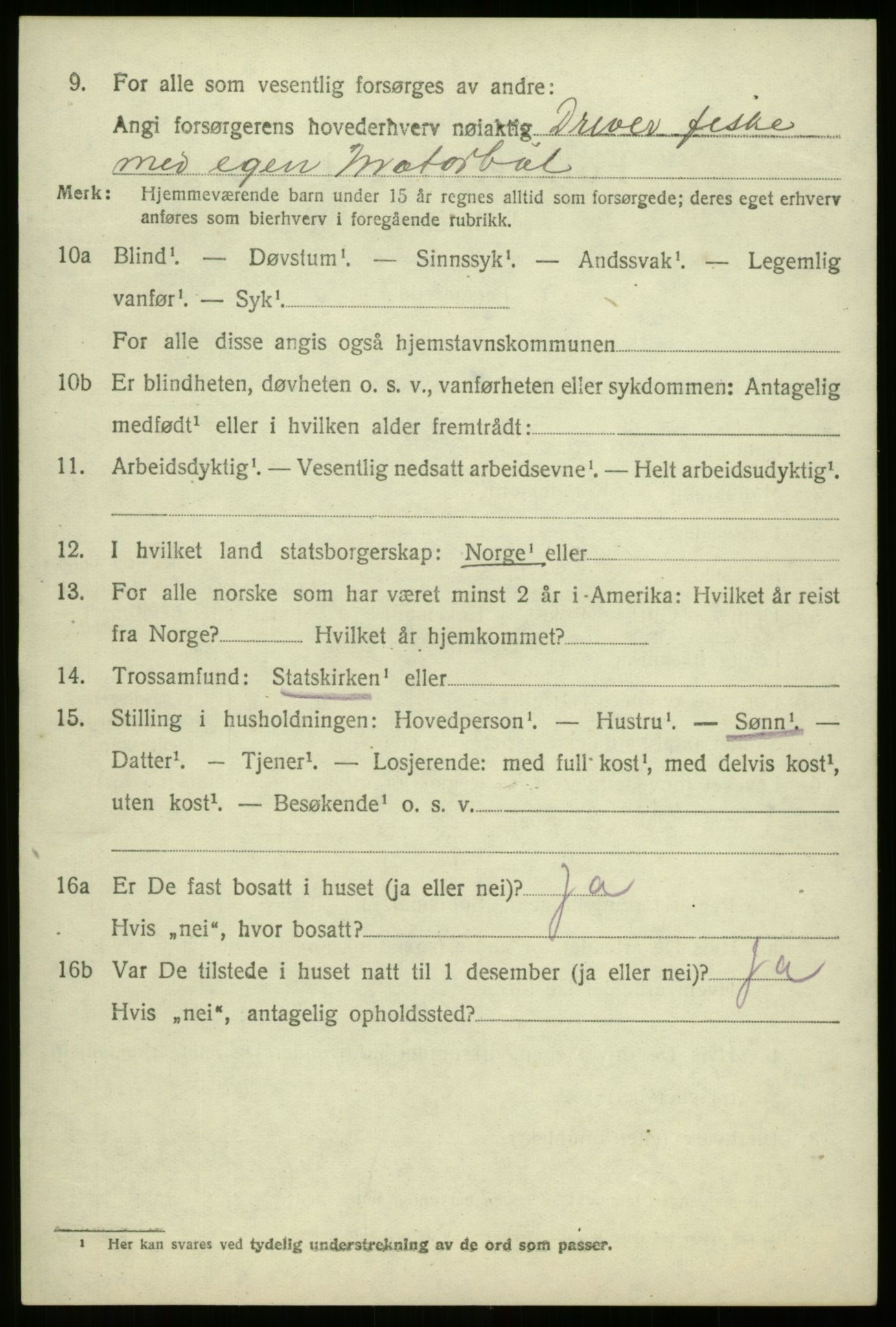 SAB, 1920 census for Davik, 1920, p. 6058