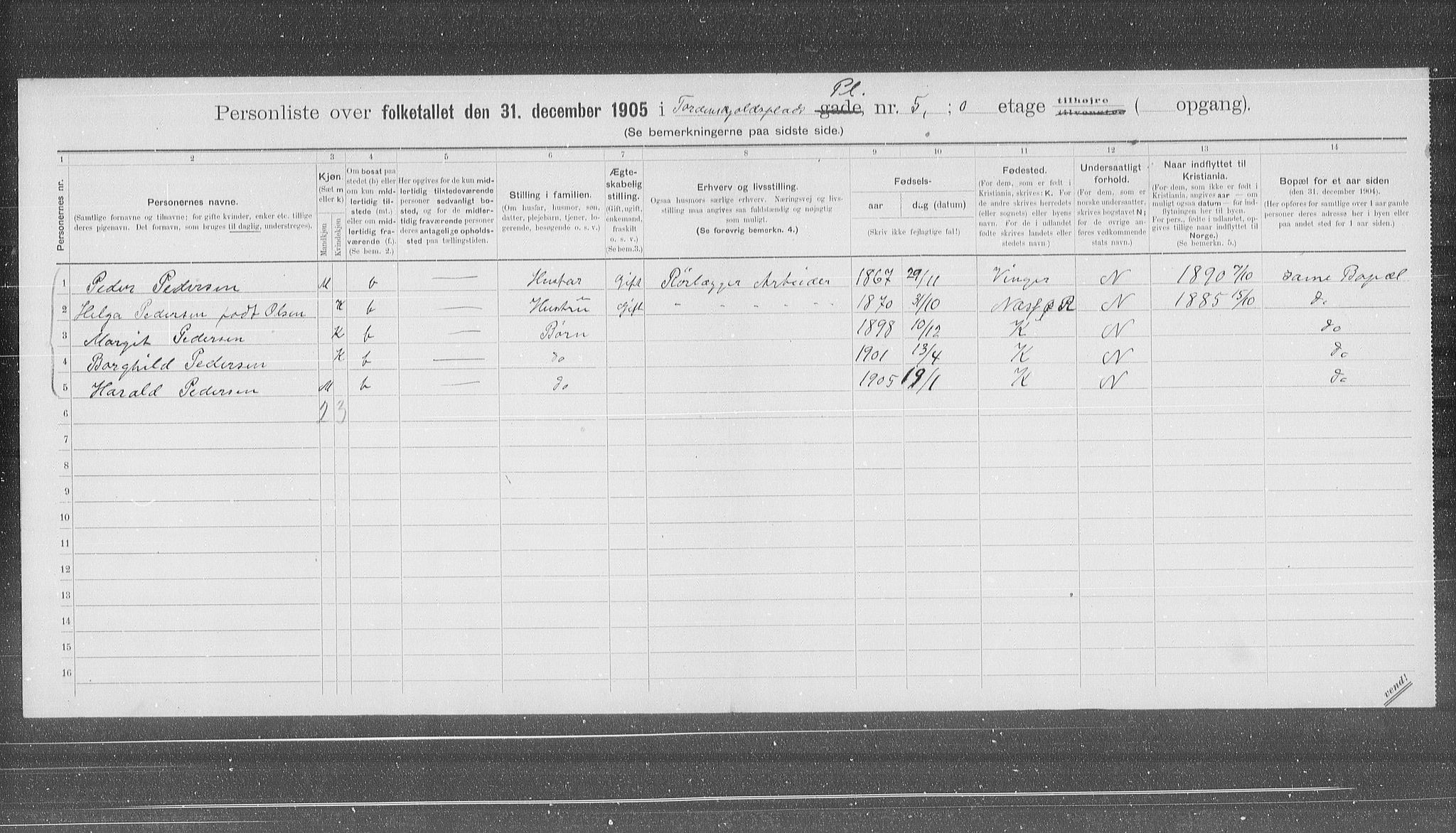 OBA, Municipal Census 1905 for Kristiania, 1905, p. 59775