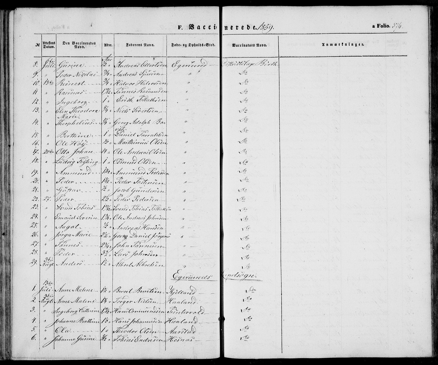 Eigersund sokneprestkontor, SAST/A-101807/S08/L0013: Parish register (official) no. A 12.2, 1850-1865, p. 576