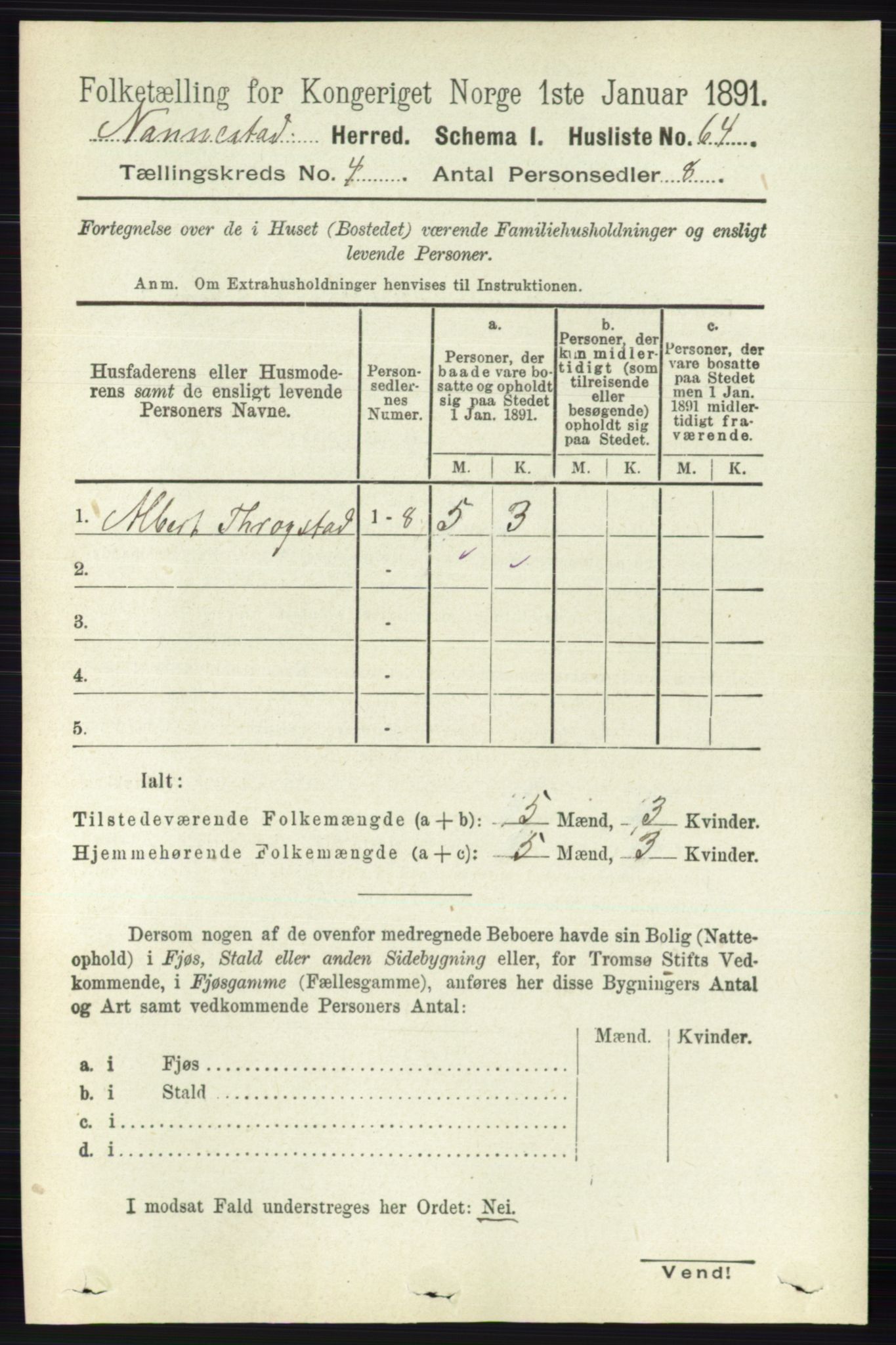 RA, 1891 census for 0238 Nannestad, 1891, p. 2044