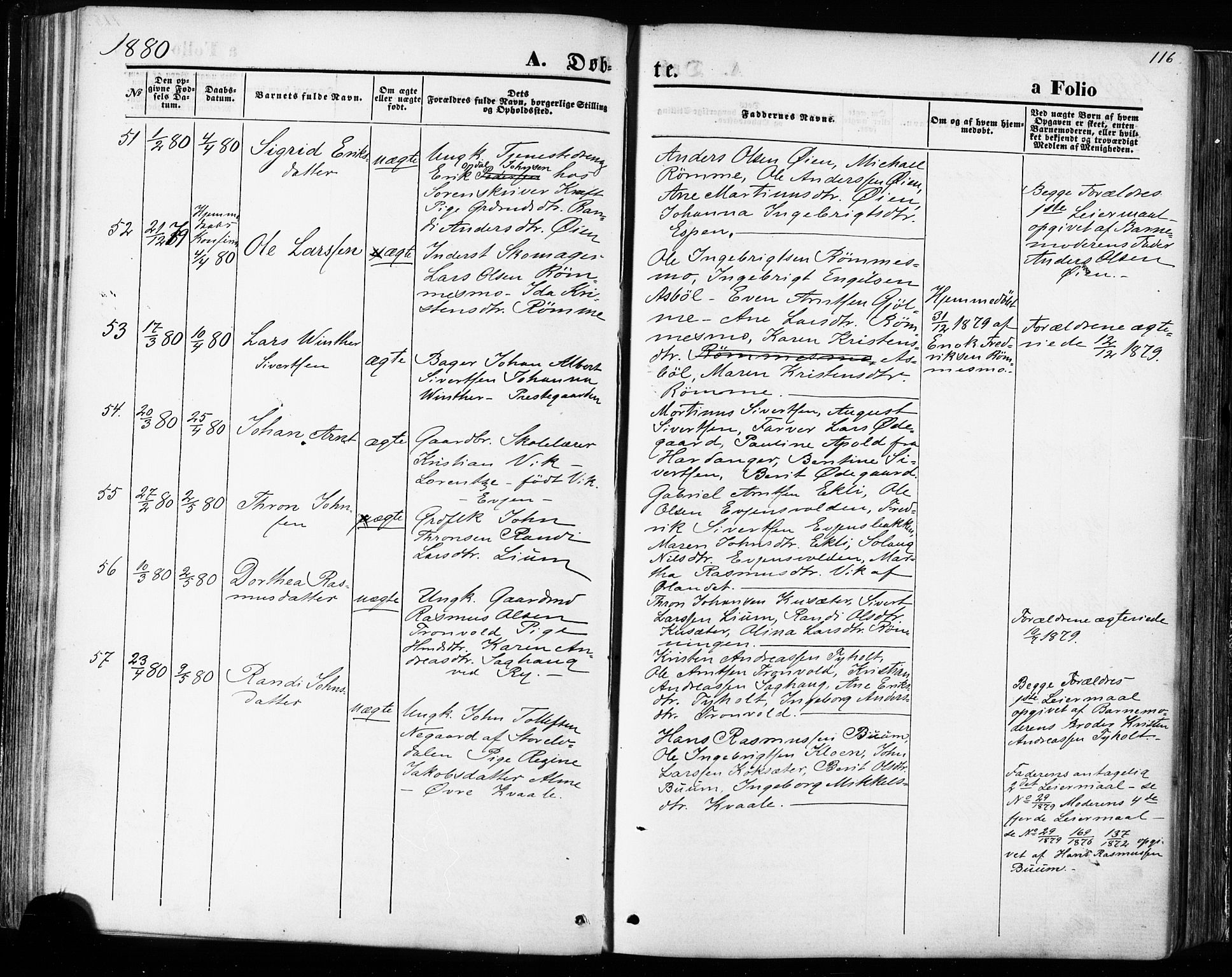 Ministerialprotokoller, klokkerbøker og fødselsregistre - Sør-Trøndelag, SAT/A-1456/668/L0807: Parish register (official) no. 668A07, 1870-1880, p. 116