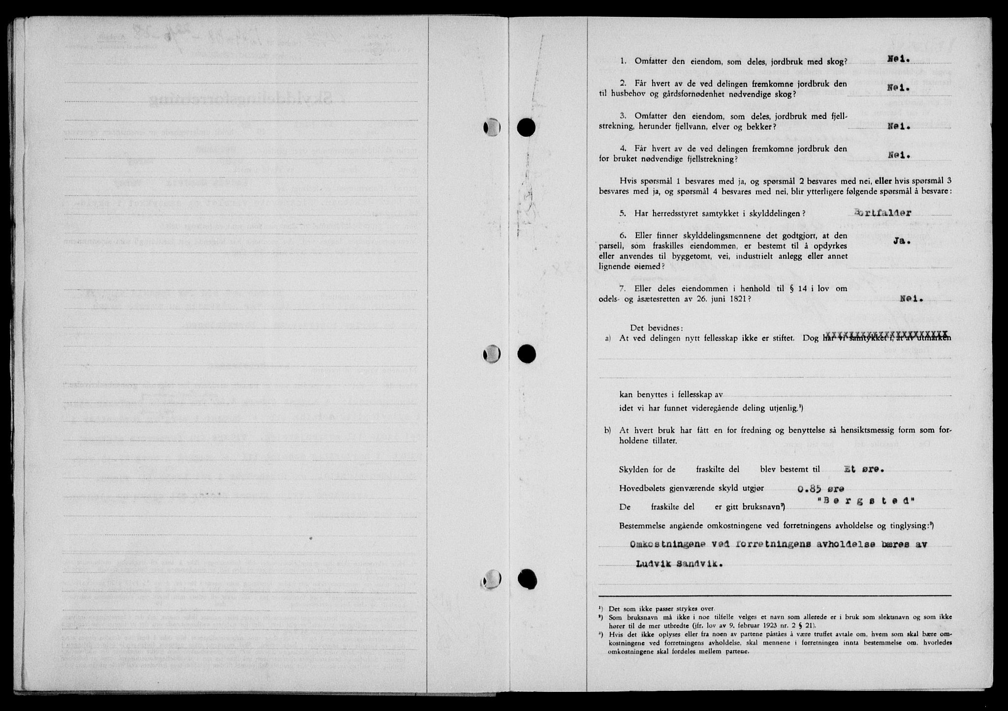 Lofoten sorenskriveri, SAT/A-0017/1/2/2C/L0004a: Mortgage book no. 4a, 1938-1938, Diary no: : 1289/1938