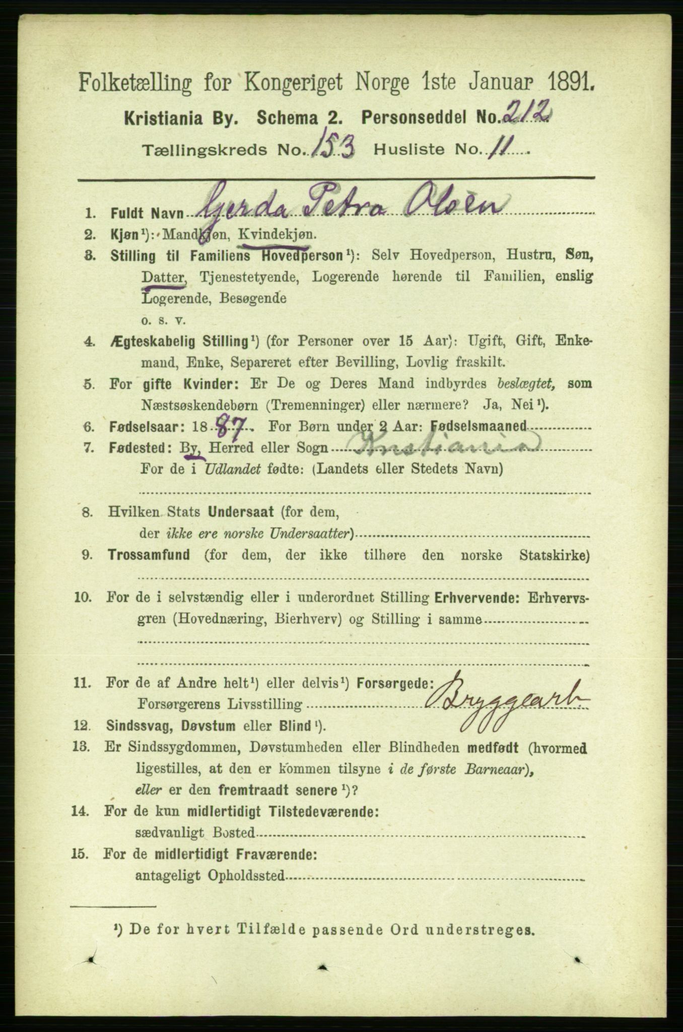 RA, 1891 census for 0301 Kristiania, 1891, p. 86664