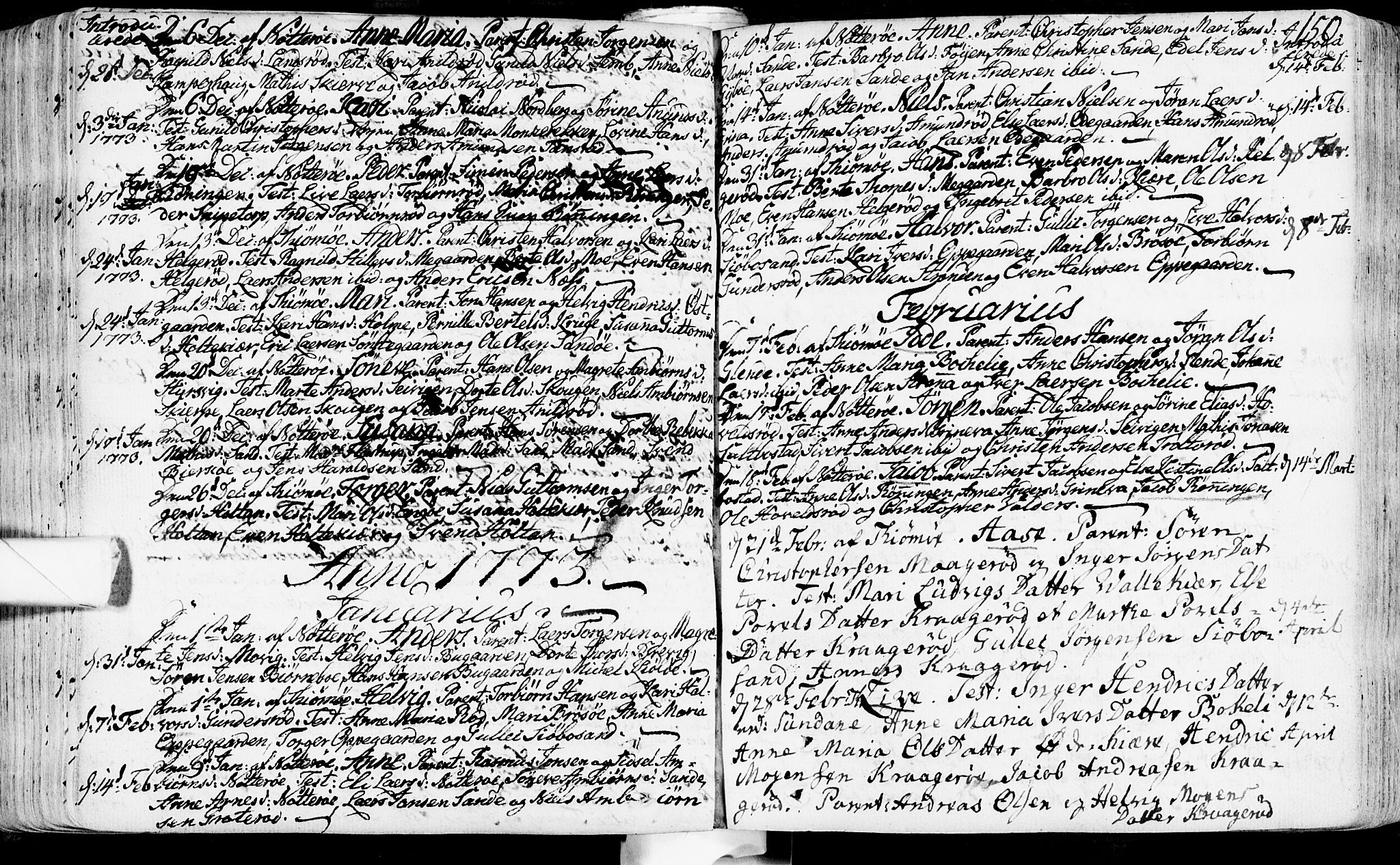 Nøtterøy kirkebøker, SAKO/A-354/F/Fa/L0002: Parish register (official) no. I 2, 1738-1790, p. 150