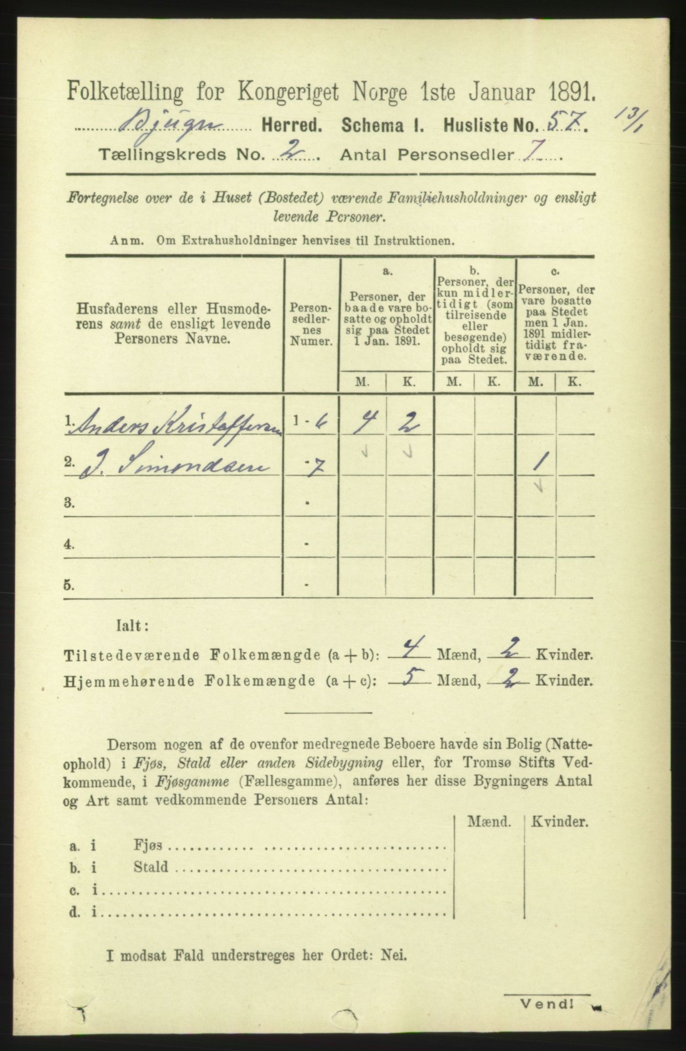 RA, 1891 census for 1627 Bjugn, 1891, p. 235