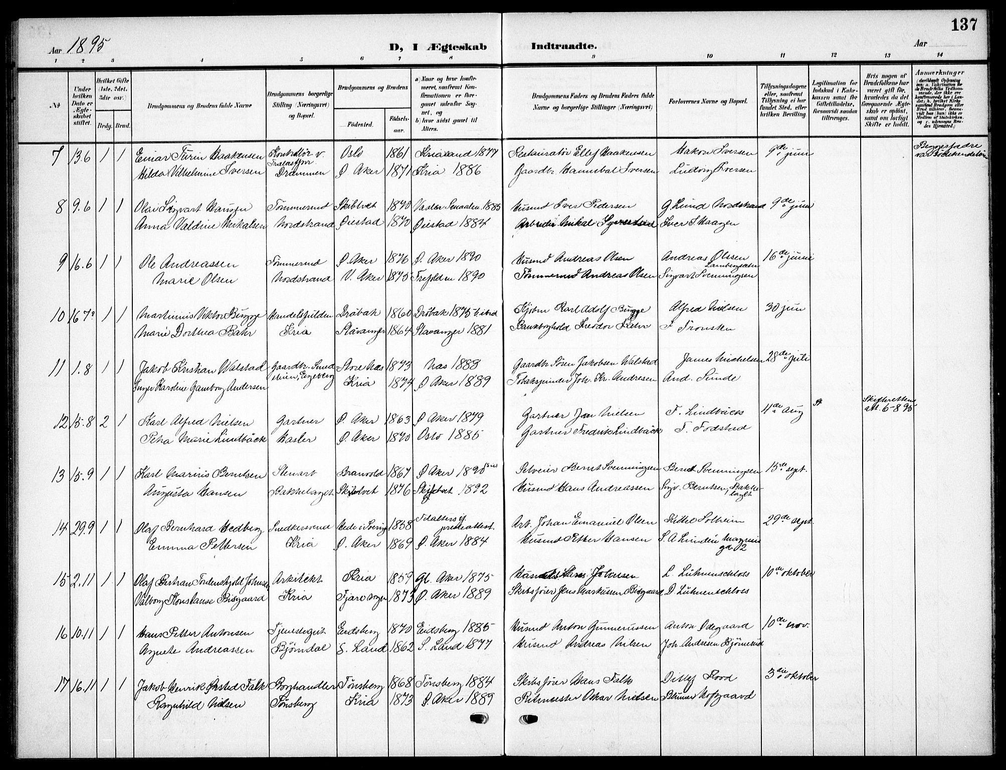 Nordstrand prestekontor Kirkebøker, AV/SAO-A-10362a/F/Fa/L0000: Parish register (official) no.  0, 1881-1900, p. 137