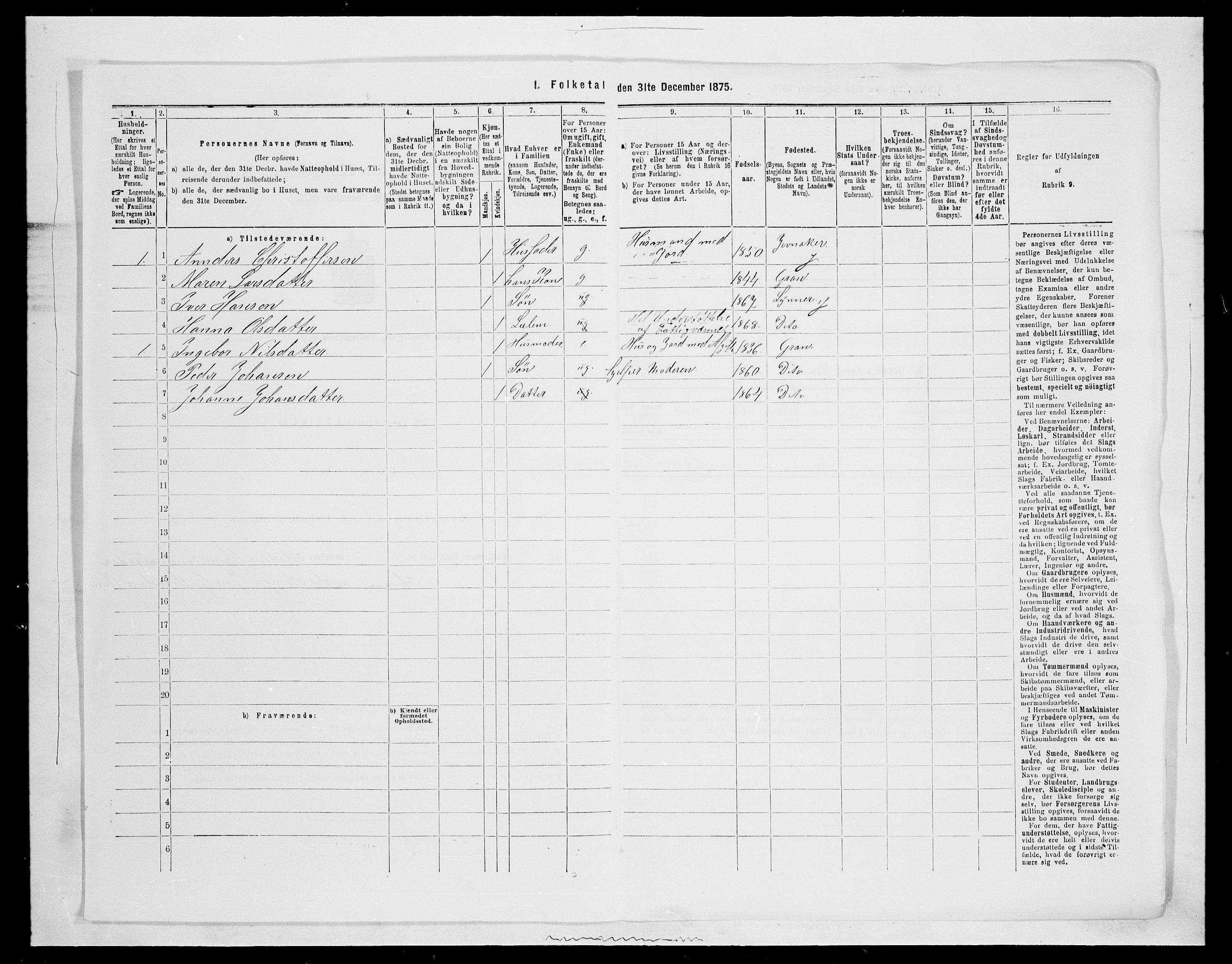 SAH, 1875 census for 0532P Jevnaker, 1875, p. 118