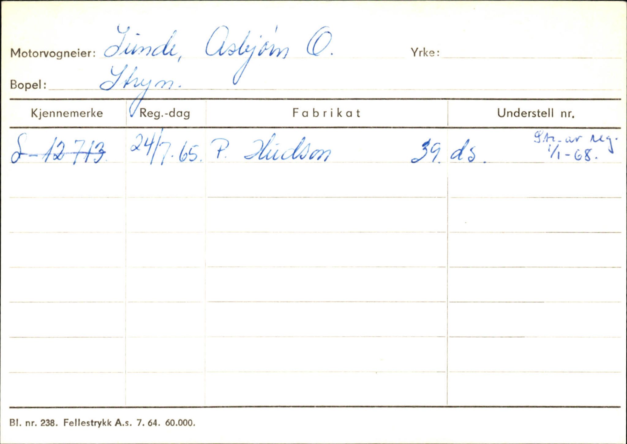 Statens vegvesen, Sogn og Fjordane vegkontor, AV/SAB-A-5301/4/F/L0131: Eigarregister Høyanger P-Å. Stryn S-Å, 1945-1975, p. 1602