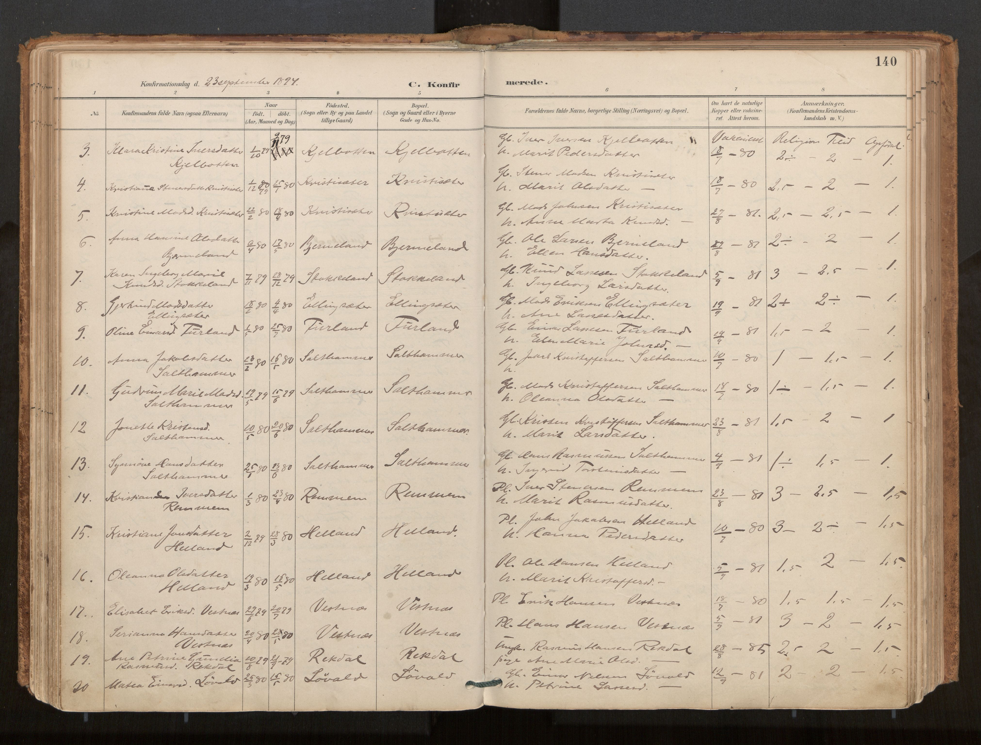 Ministerialprotokoller, klokkerbøker og fødselsregistre - Møre og Romsdal, AV/SAT-A-1454/539/L0531: Parish register (official) no. 539A04, 1887-1913, p. 140