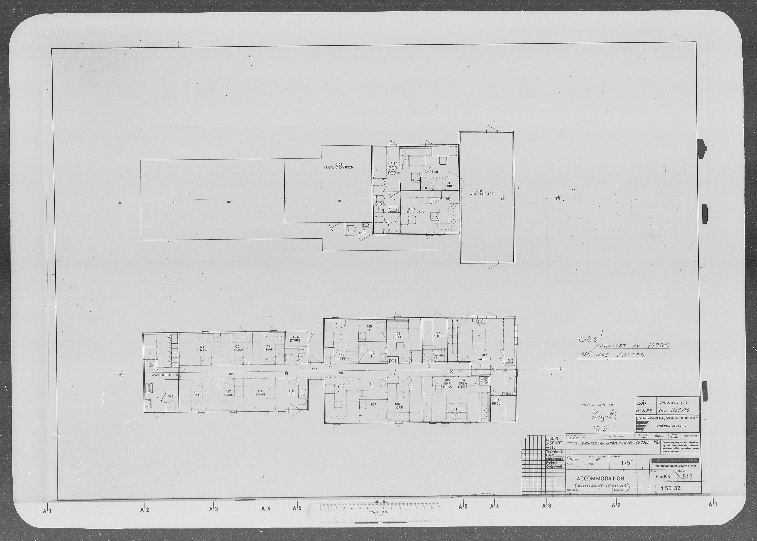 Kristiansand Mekaniske Verksted, AV/SAK-D/0612/G/Ga/L0008: 36 mm mikrofilmruller, reprofoto av skipstegninger, byggenr. 222-229, p. 6