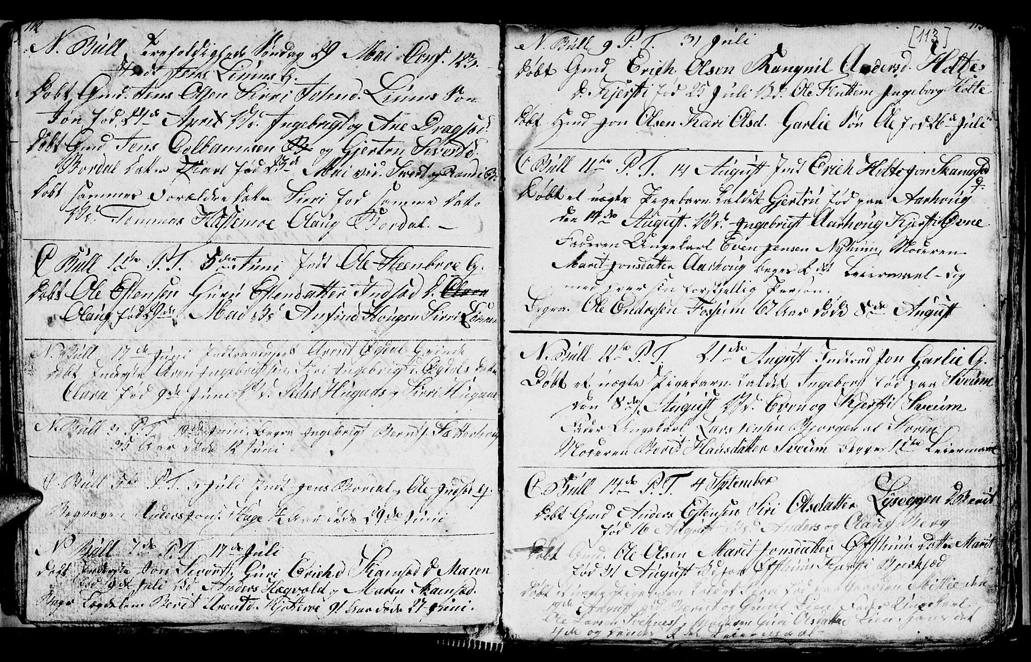 Ministerialprotokoller, klokkerbøker og fødselsregistre - Sør-Trøndelag, AV/SAT-A-1456/689/L1042: Parish register (copy) no. 689C01, 1812-1841, p. 112-113