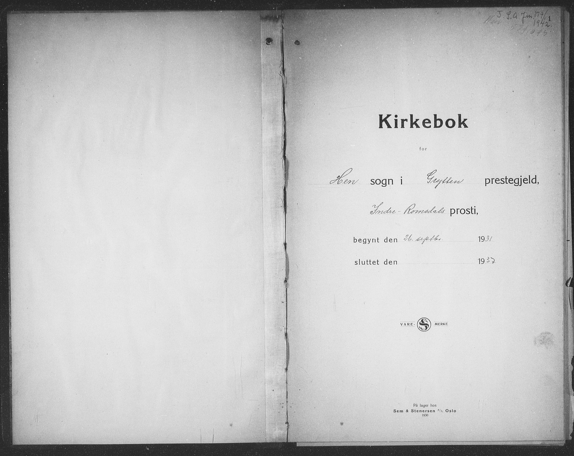 Ministerialprotokoller, klokkerbøker og fødselsregistre - Møre og Romsdal, SAT/A-1454/545/L0590: Parish register (copy) no. 545C04, 1931-1937, p. 1