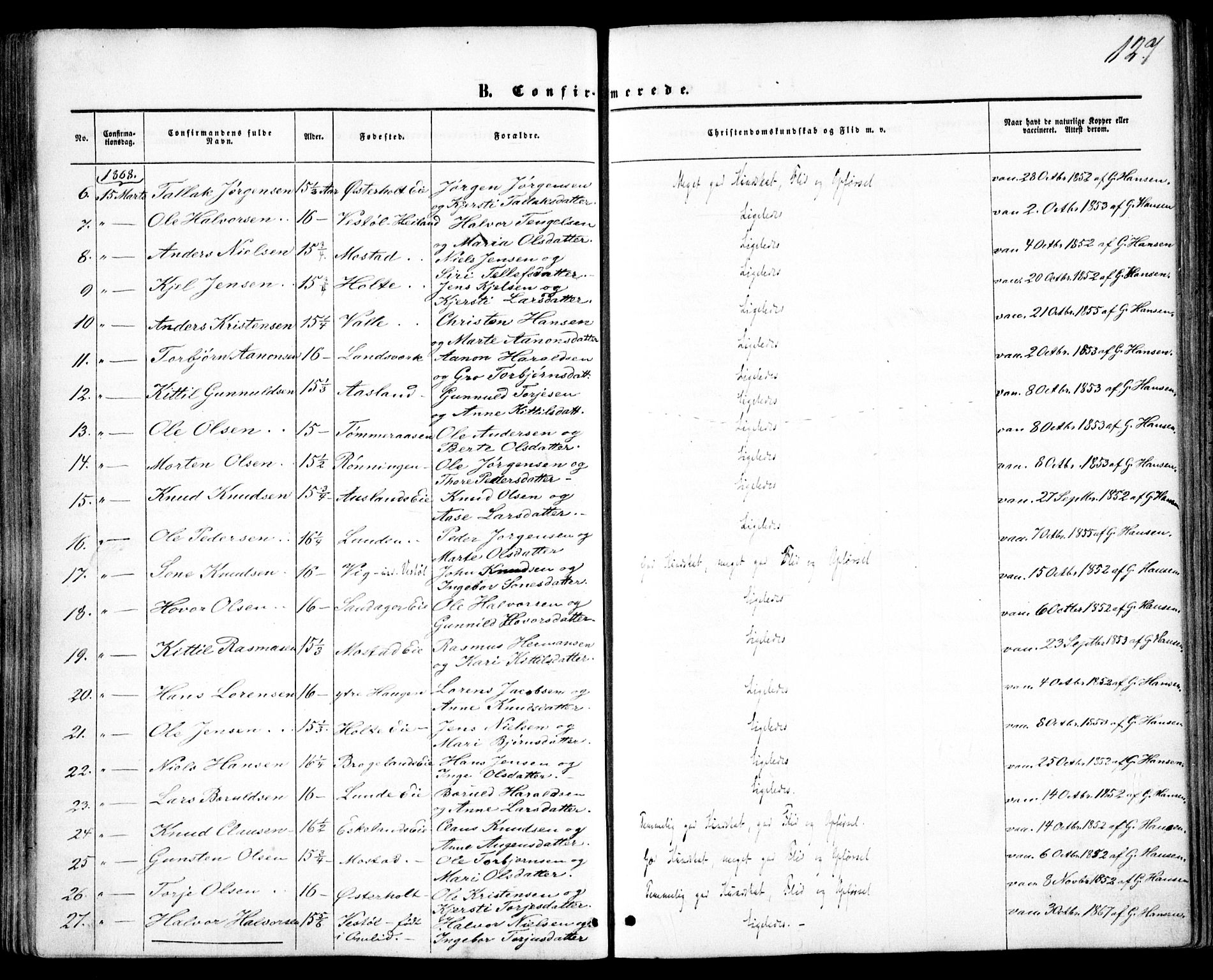 Gjerstad sokneprestkontor, AV/SAK-1111-0014/F/Fa/Faa/L0007: Parish register (official) no. A 7, 1858-1875, p. 127