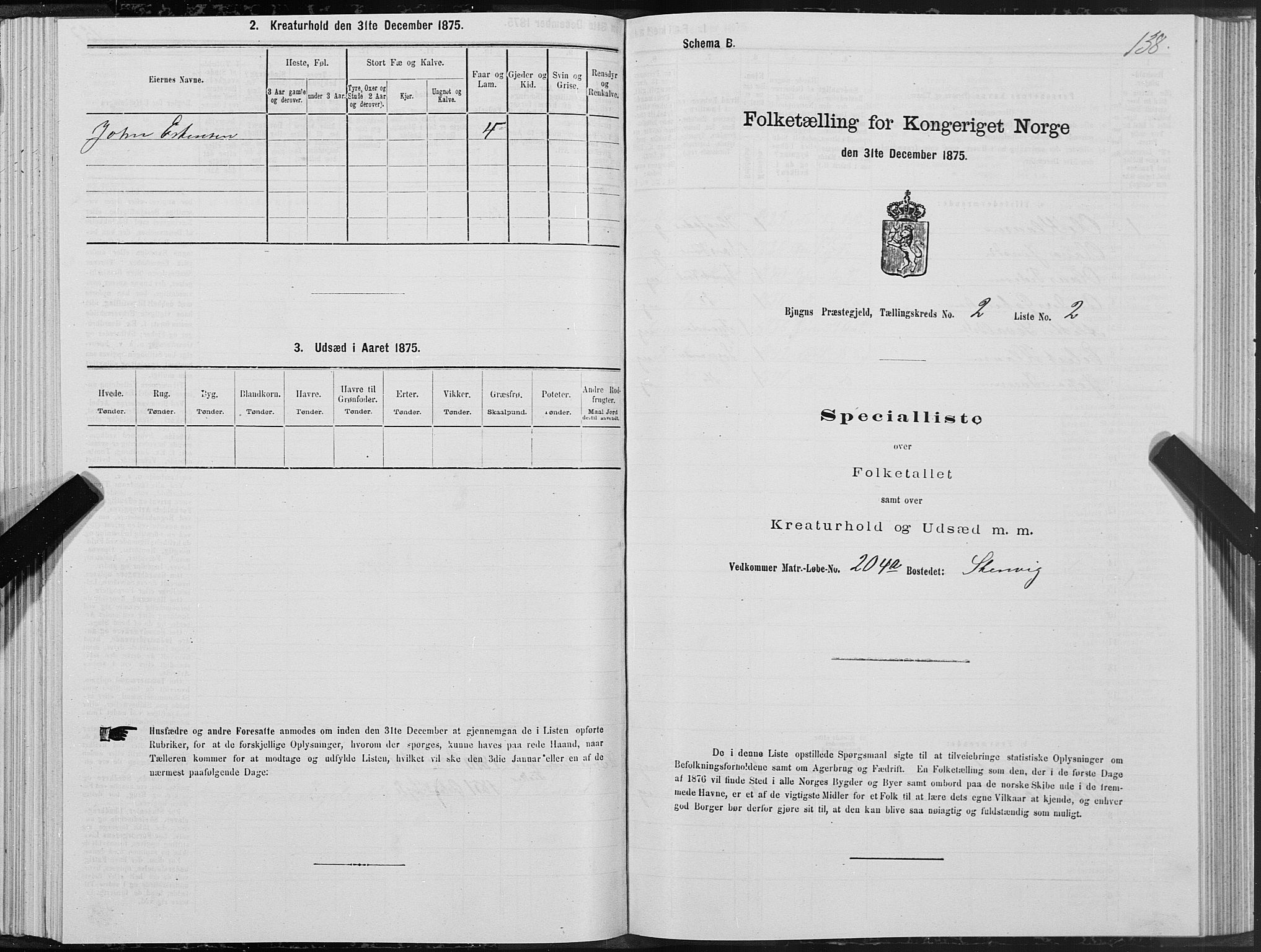 SAT, 1875 census for 1627P Bjugn, 1875, p. 1138