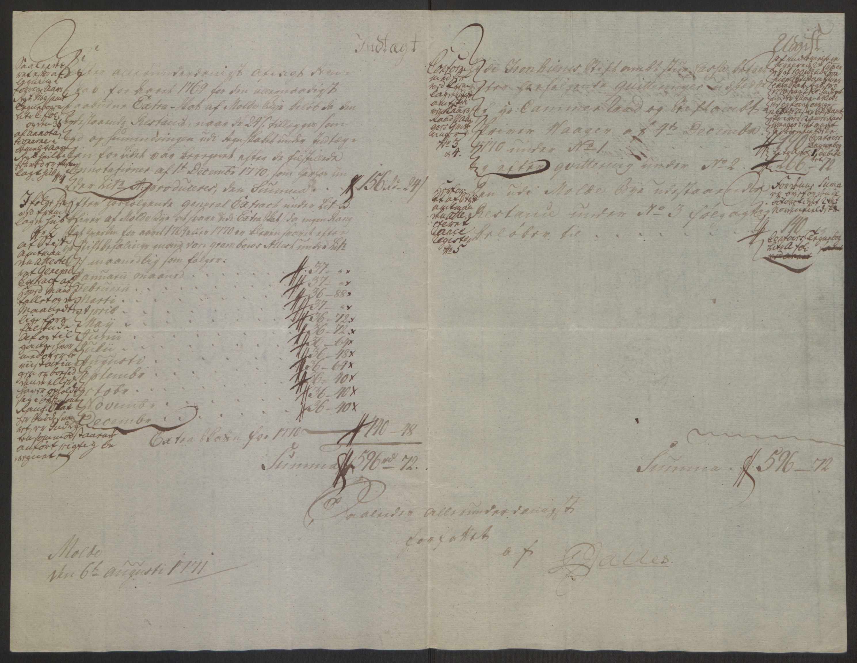 Rentekammeret inntil 1814, Reviderte regnskaper, Byregnskaper, RA/EA-4066/R/Rq/L0487/0004: [Q1] Kontribusjonsregnskap / Ekstraskatt, 1762-1772, p. 182