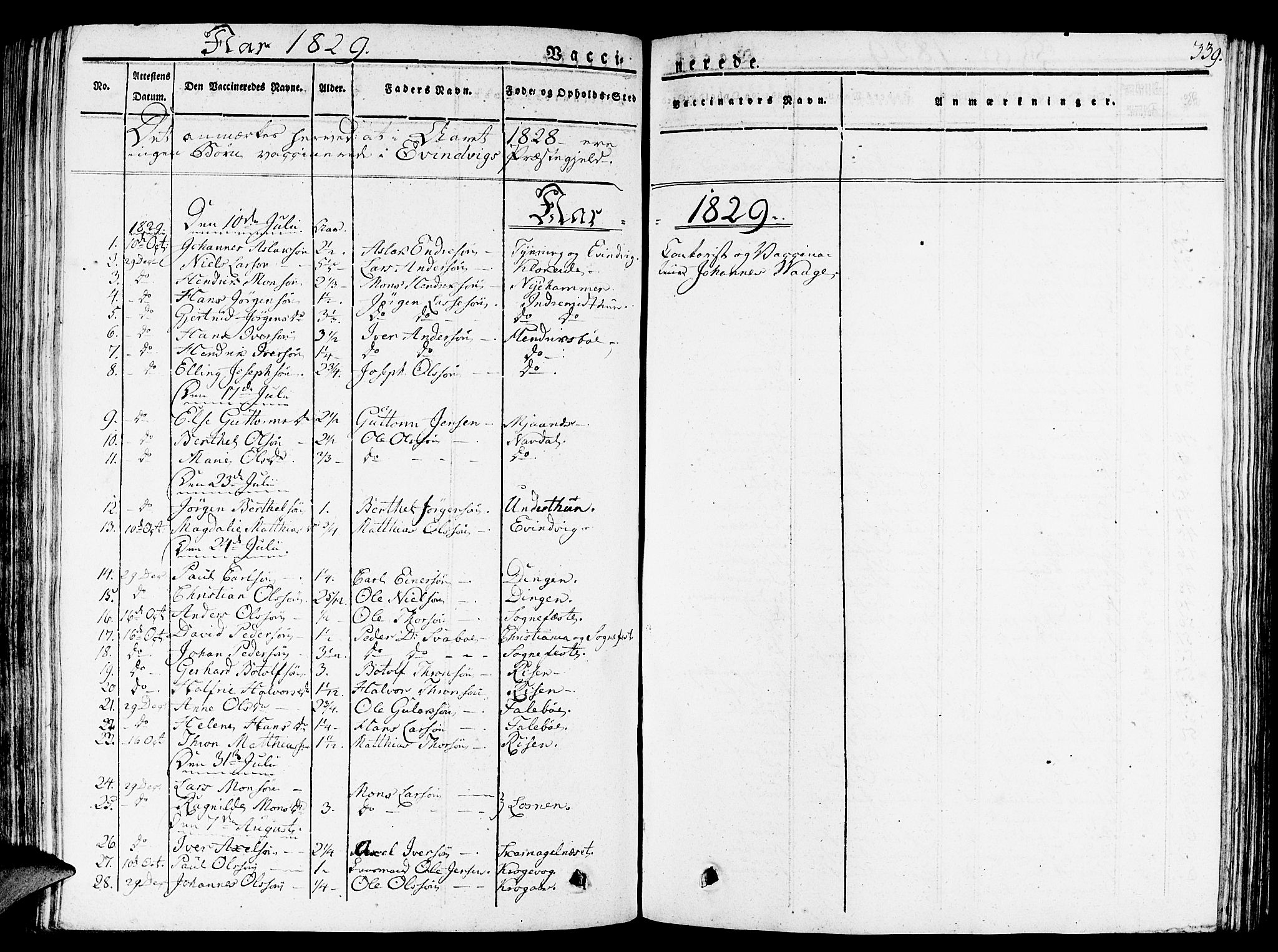 Gulen sokneprestembete, AV/SAB-A-80201/H/Haa/Haaa/L0019: Parish register (official) no. A 19, 1826-1836, p. 339