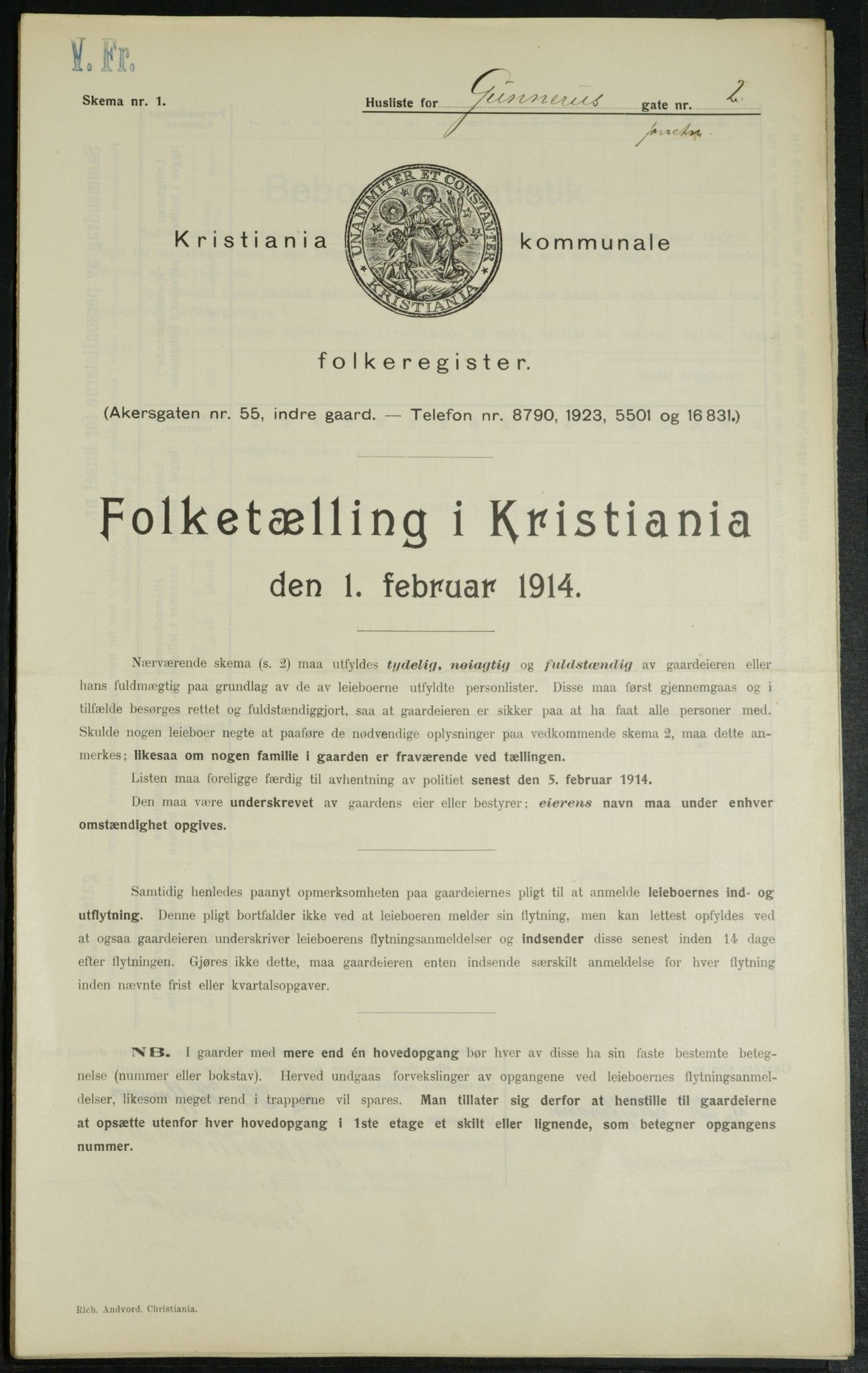 OBA, Municipal Census 1914 for Kristiania, 1914, p. 5183