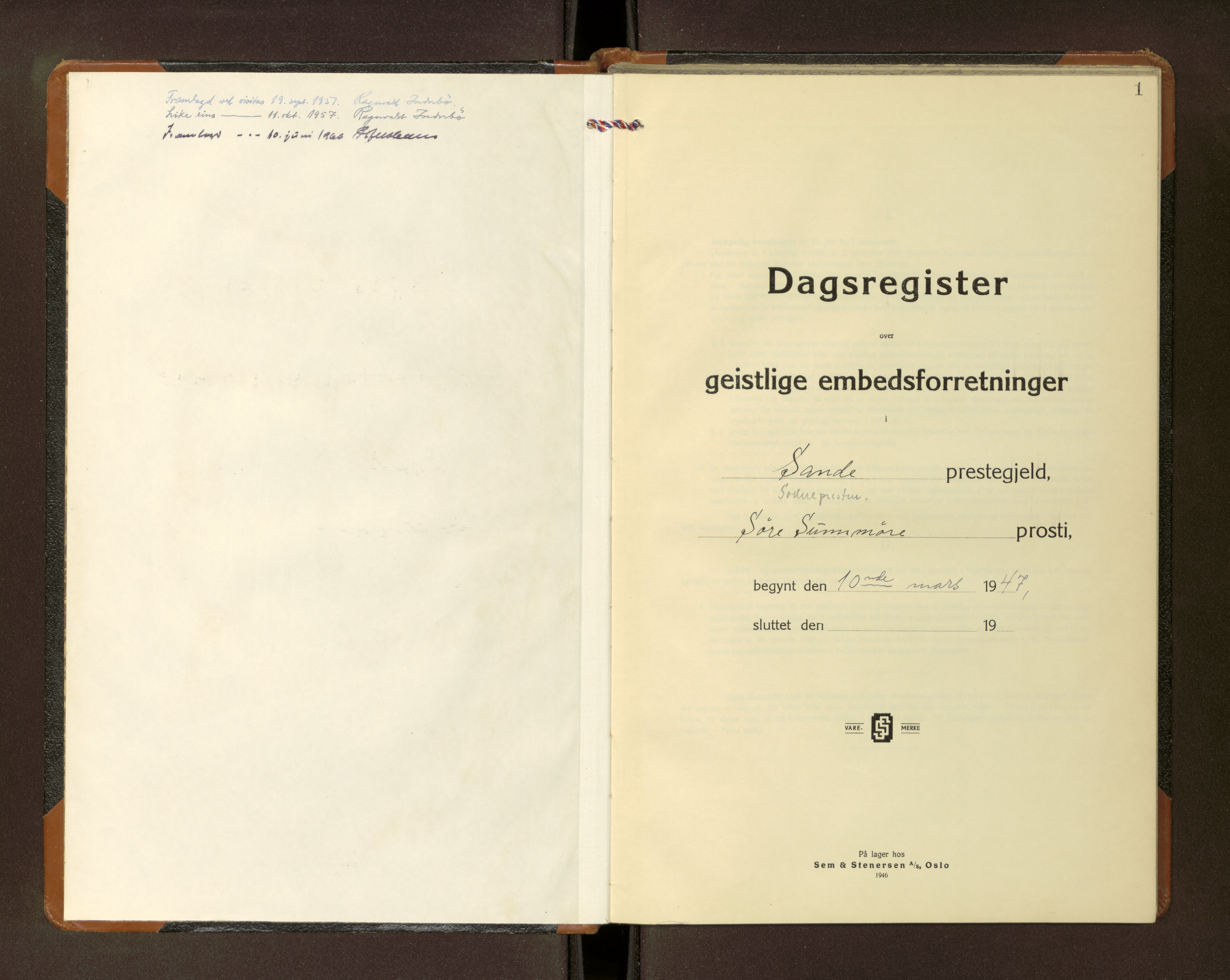 Ministerialprotokoller, klokkerbøker og fødselsregistre - Møre og Romsdal, SAT/A-1454/503/L0041: Diary records no. 503---, 1947-1962, p. 1